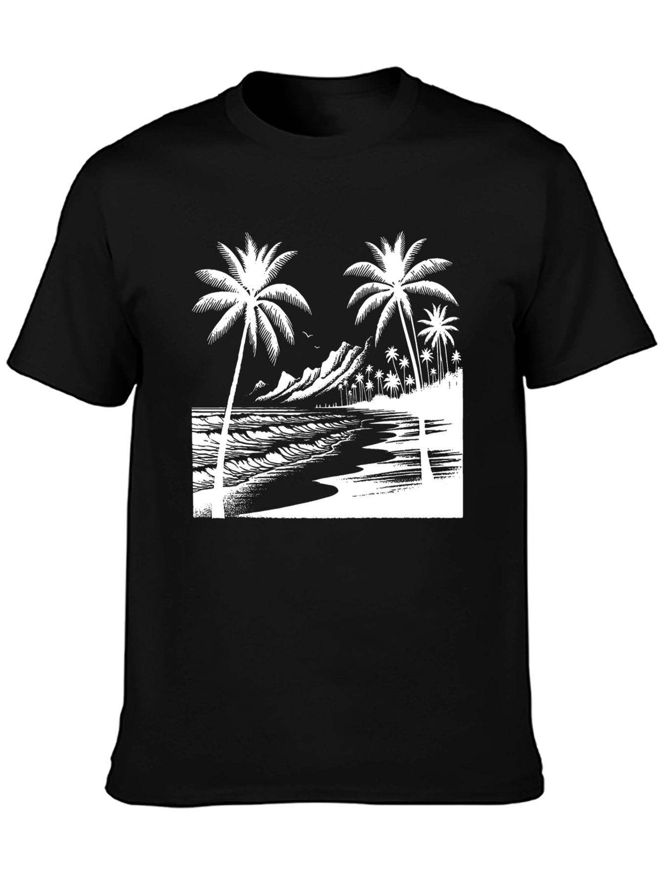 Tropical Beach Palm Tree Graphic T-Shirt