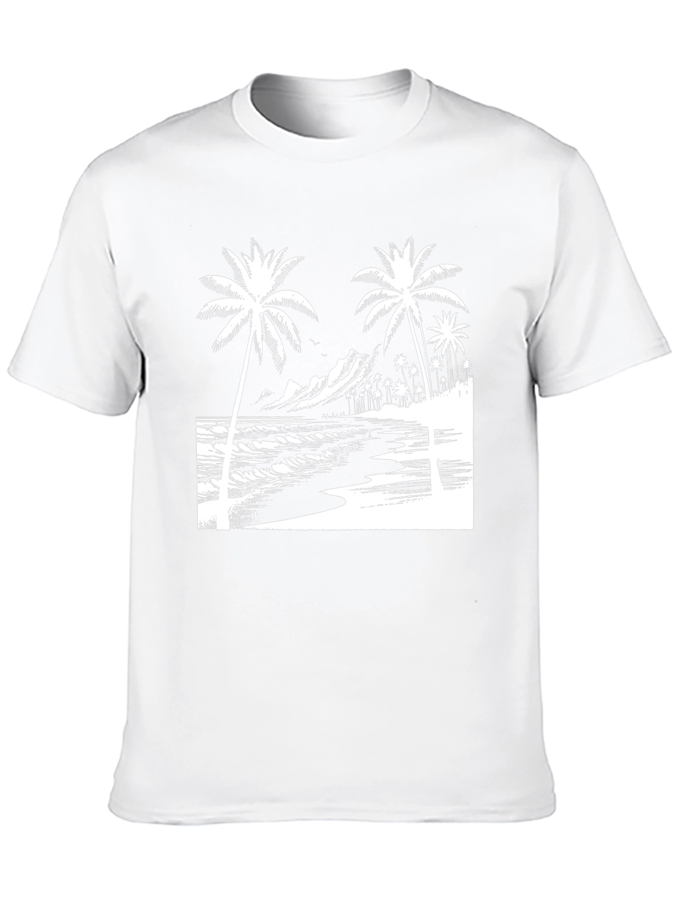 Tropical Beach Palm Tree Graphic T-Shirt