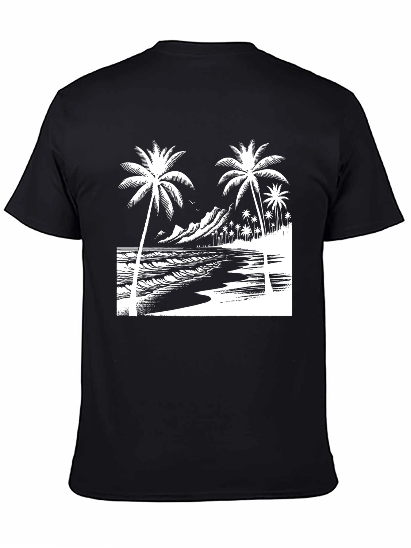 Tropical Beach Palm Tree Graphic T-Shirt
