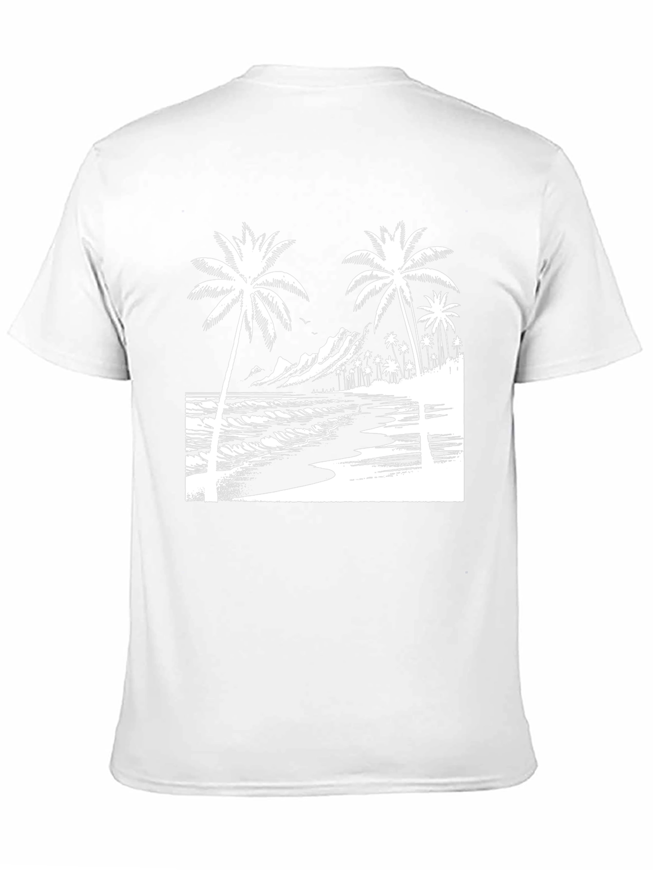 Tropical Beach Palm Tree Graphic T-Shirt