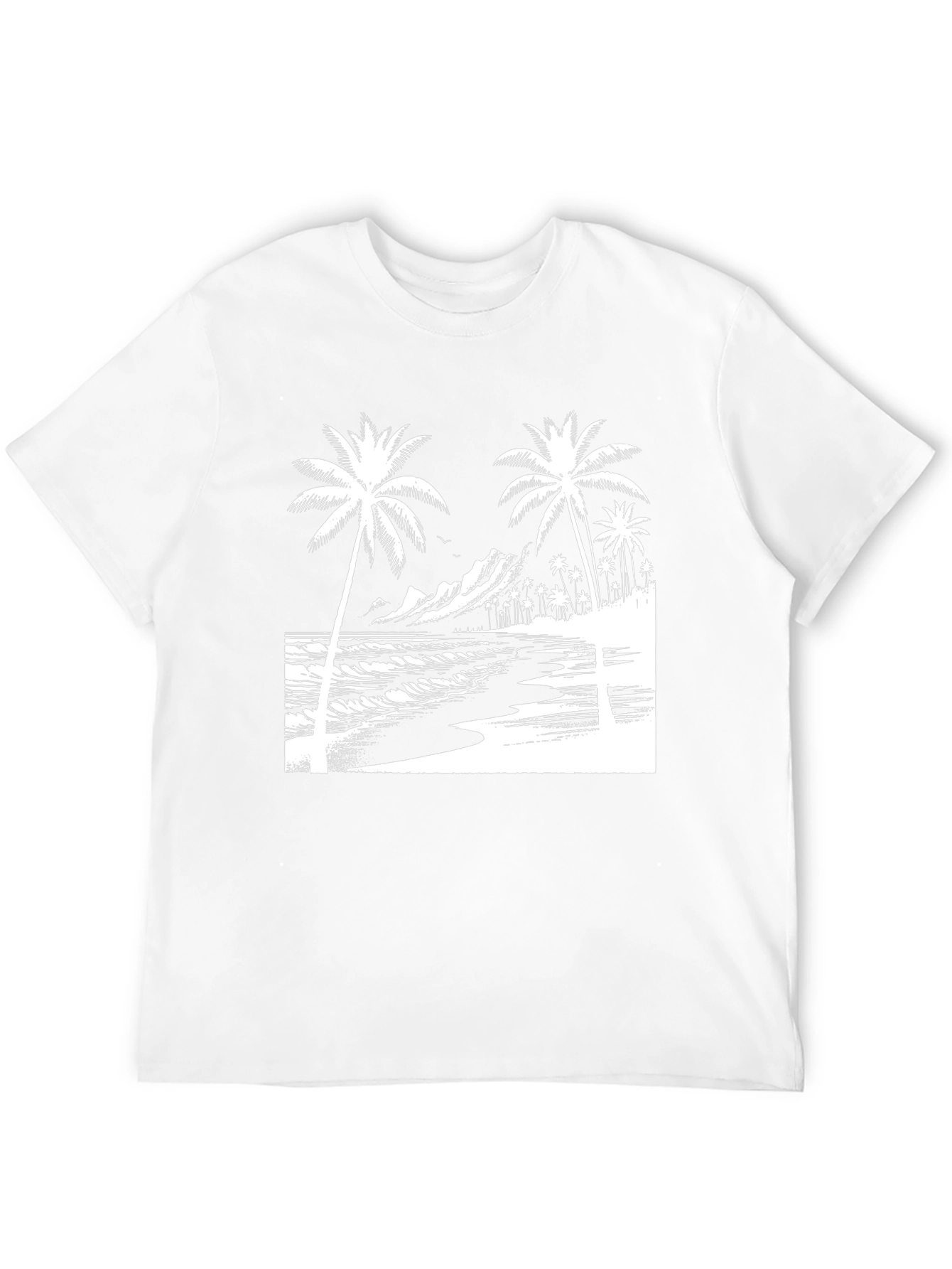 Tropical Beach Palm Tree Graphic T-Shirt