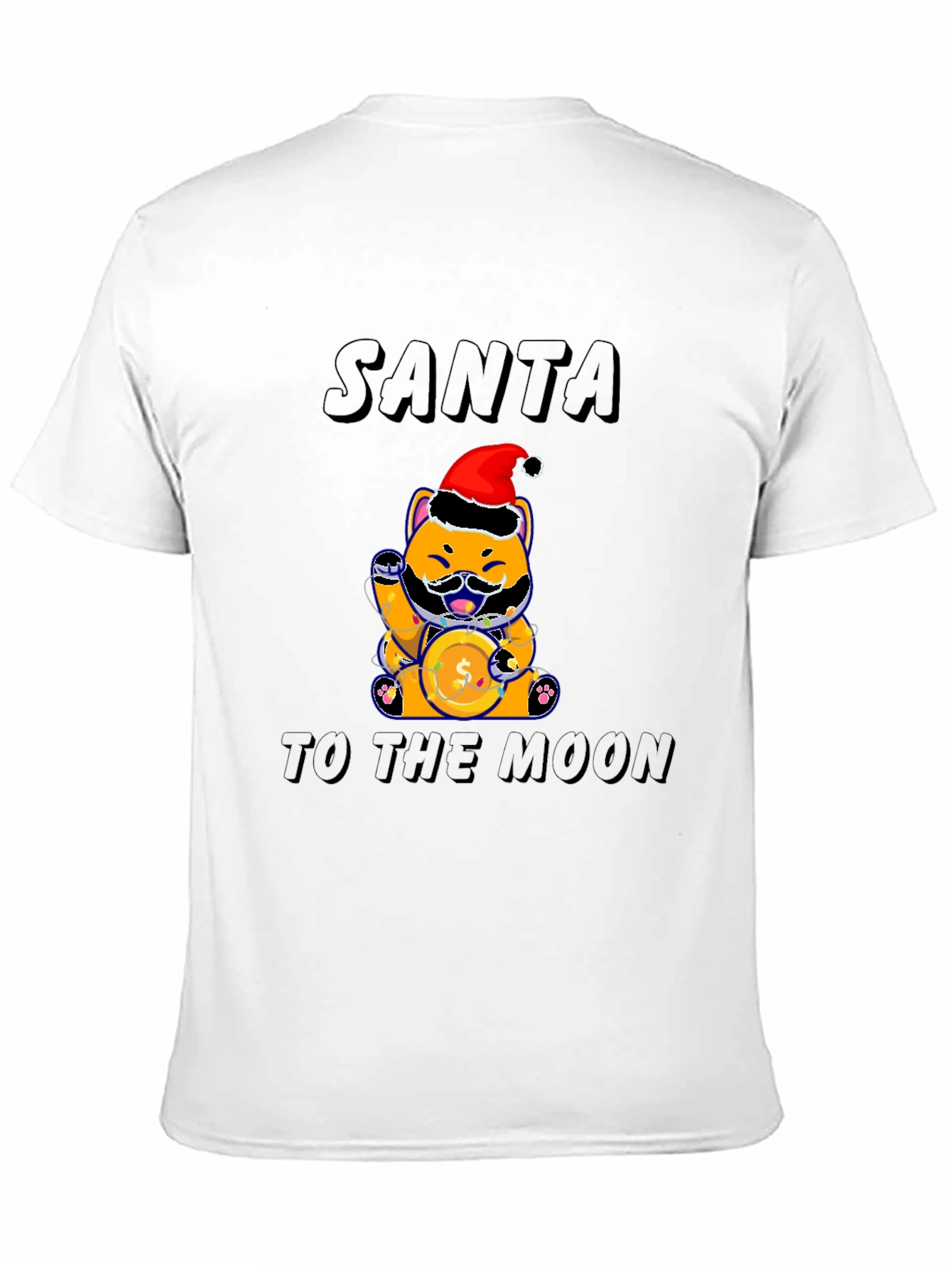 Santa Shiba Inu to the Moon T-Shirt