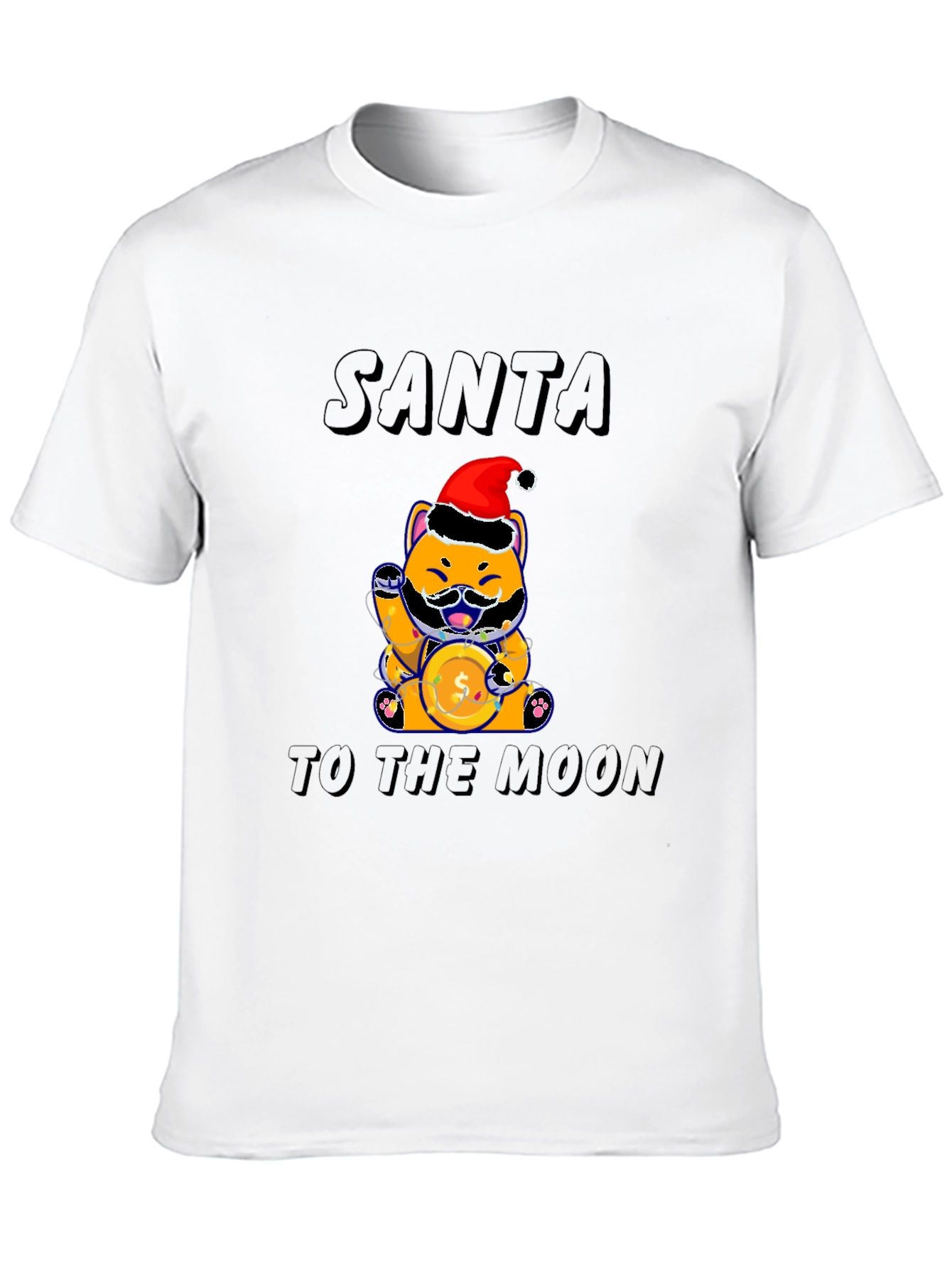 Santa Shiba Inu to the Moon T-Shirt