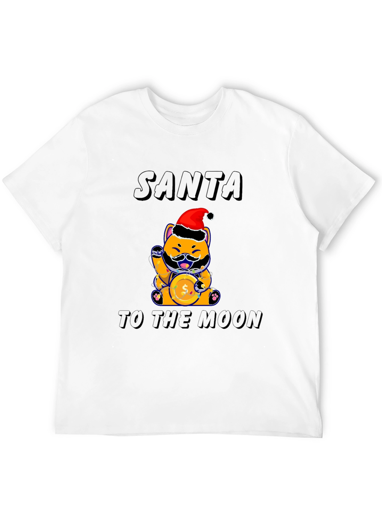 Santa Shiba Inu to the Moon T-Shirt