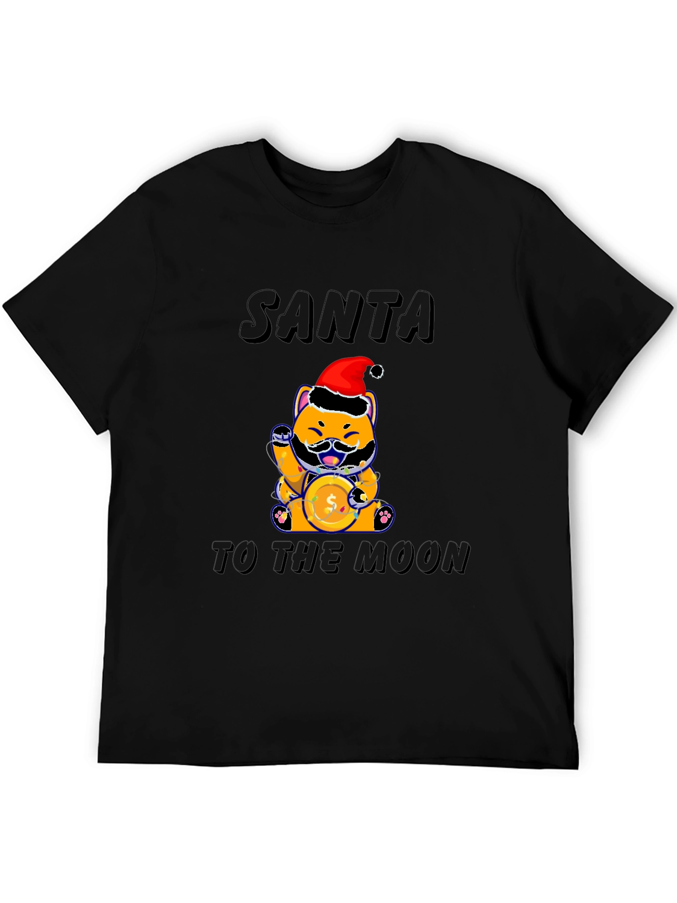 Santa Shiba Inu to the Moon T-Shirt