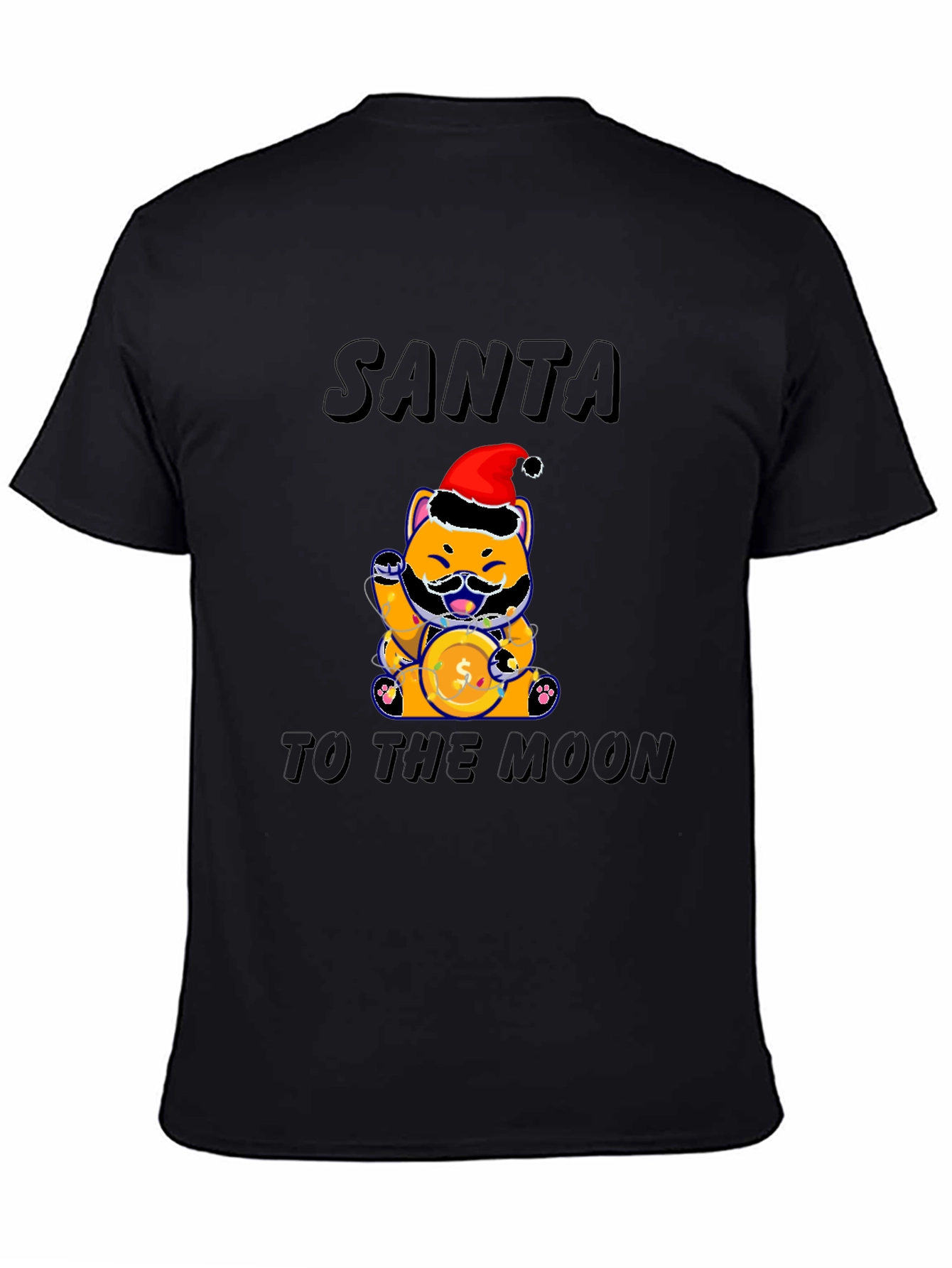 Santa Shiba Inu to the Moon T-Shirt