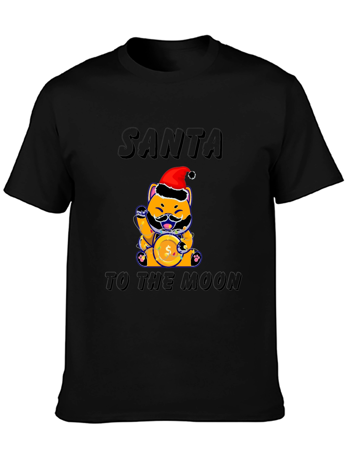 Santa Shiba Inu to the Moon T-Shirt