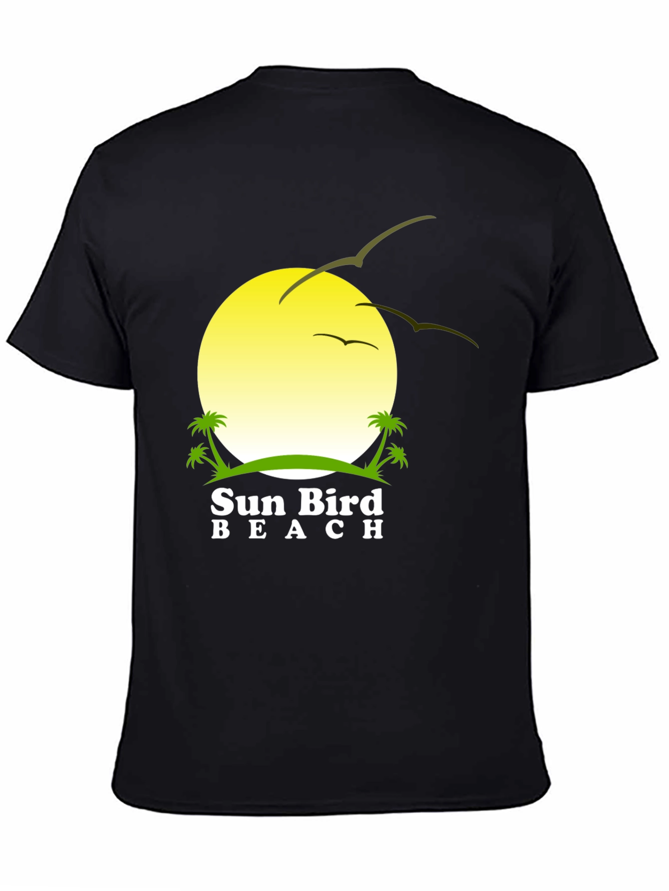 Sun Bird Beach Black T-Shirt