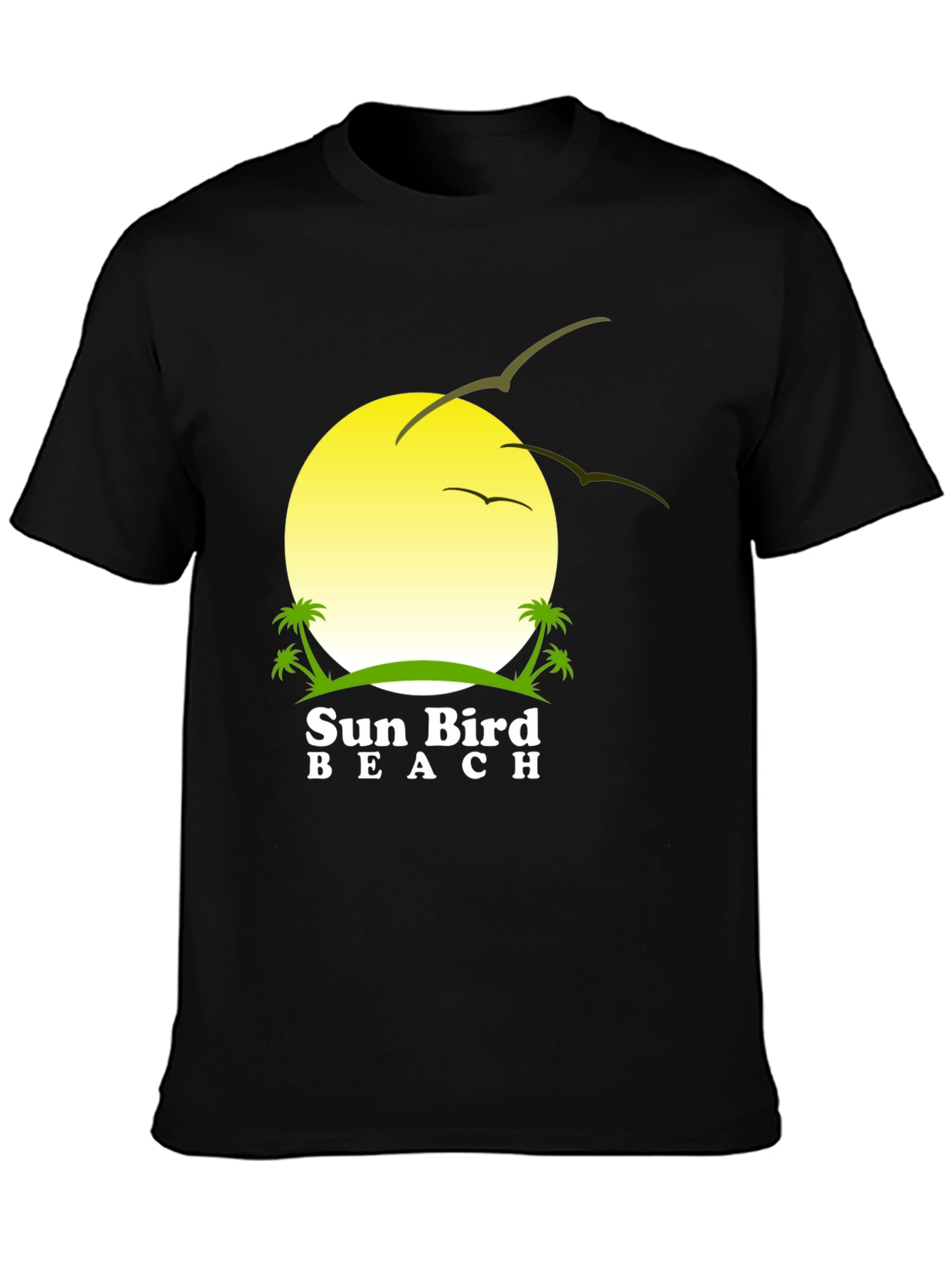 Sun Bird Beach Black T-Shirt