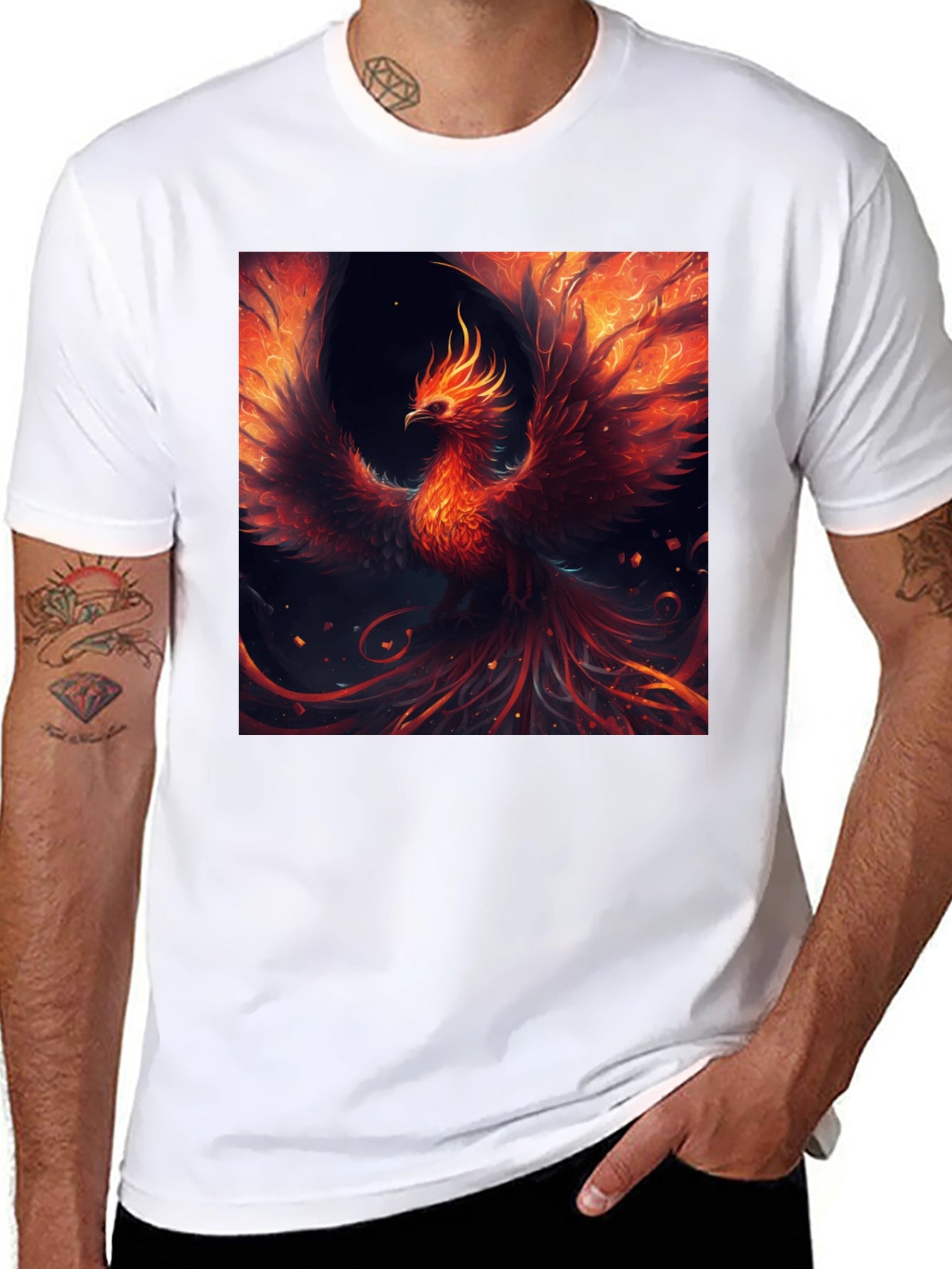 Fiery Phoenix Graphic Tee - Bold Design