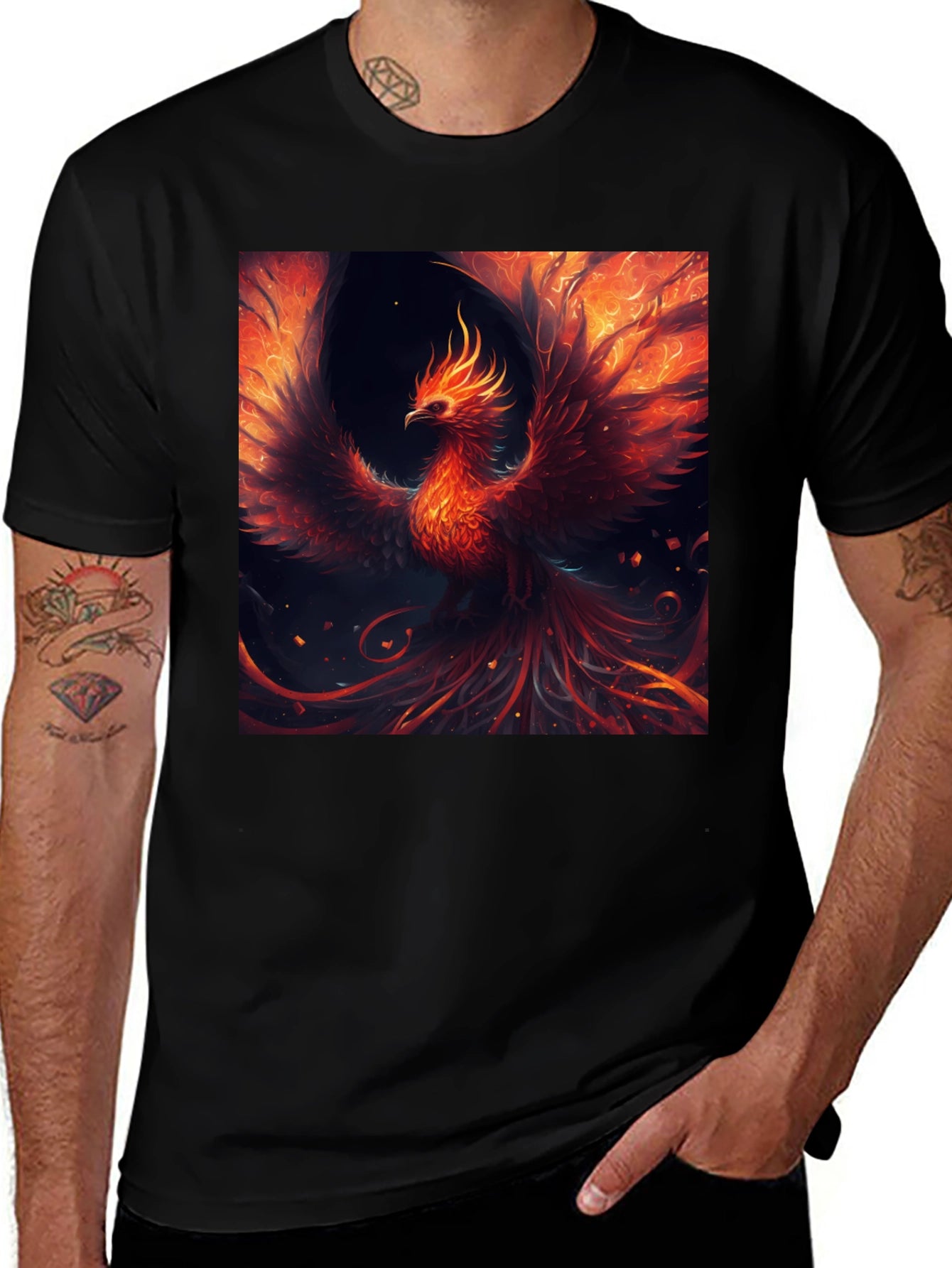 Fiery Phoenix Graphic Tee - Bold Design
