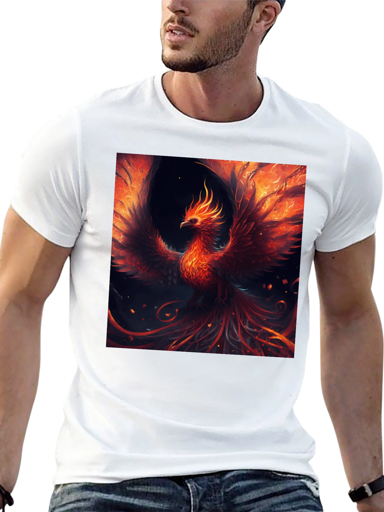 Fiery Phoenix Graphic Tee - Bold Design