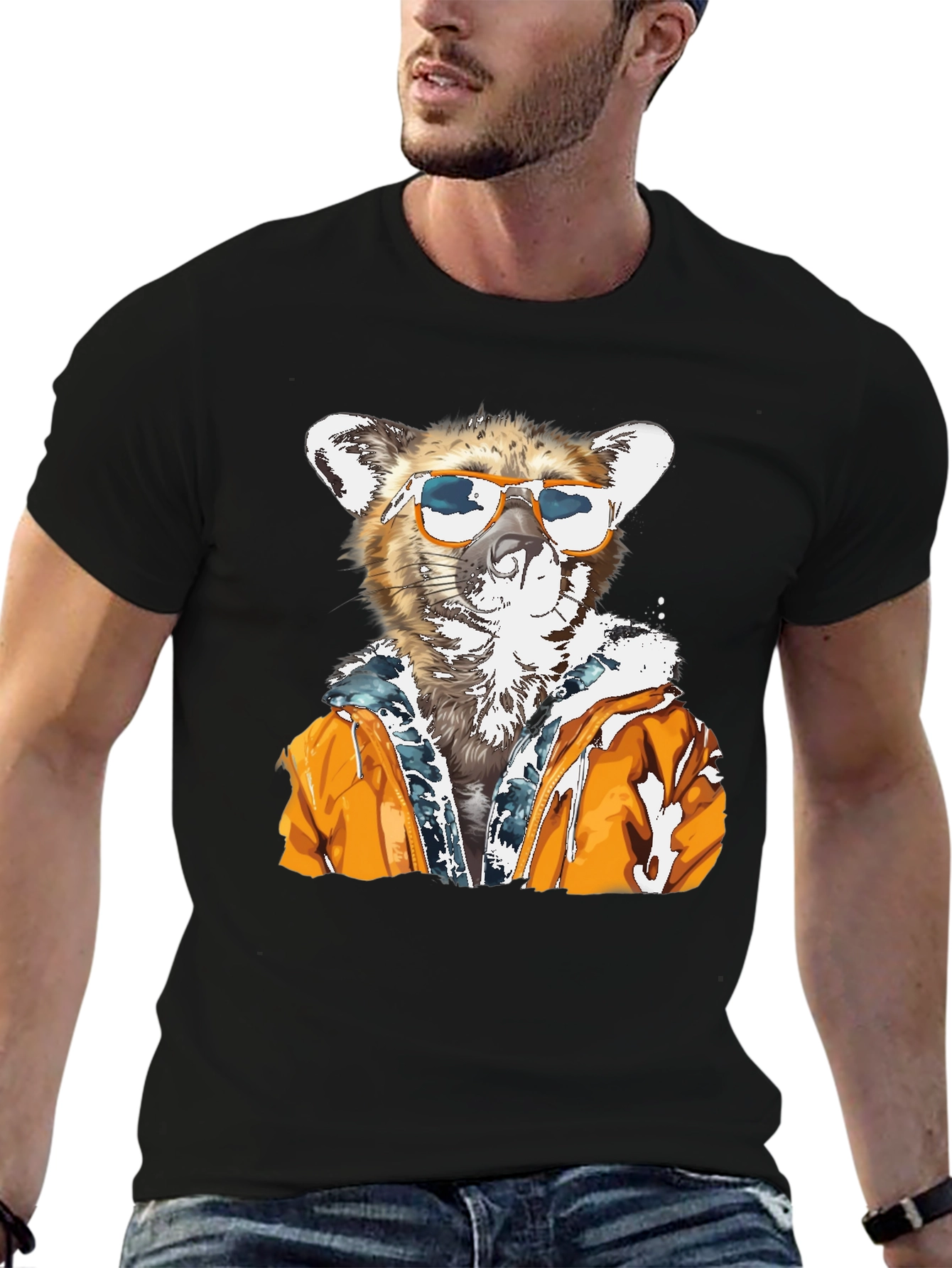 Cool Cat Graphic T-Shirt - Black