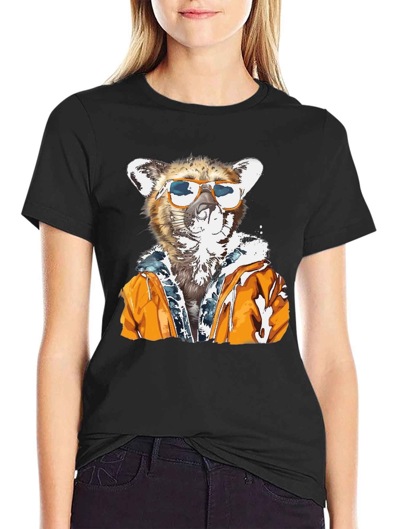 Cool Cat Graphic T-Shirt - Black