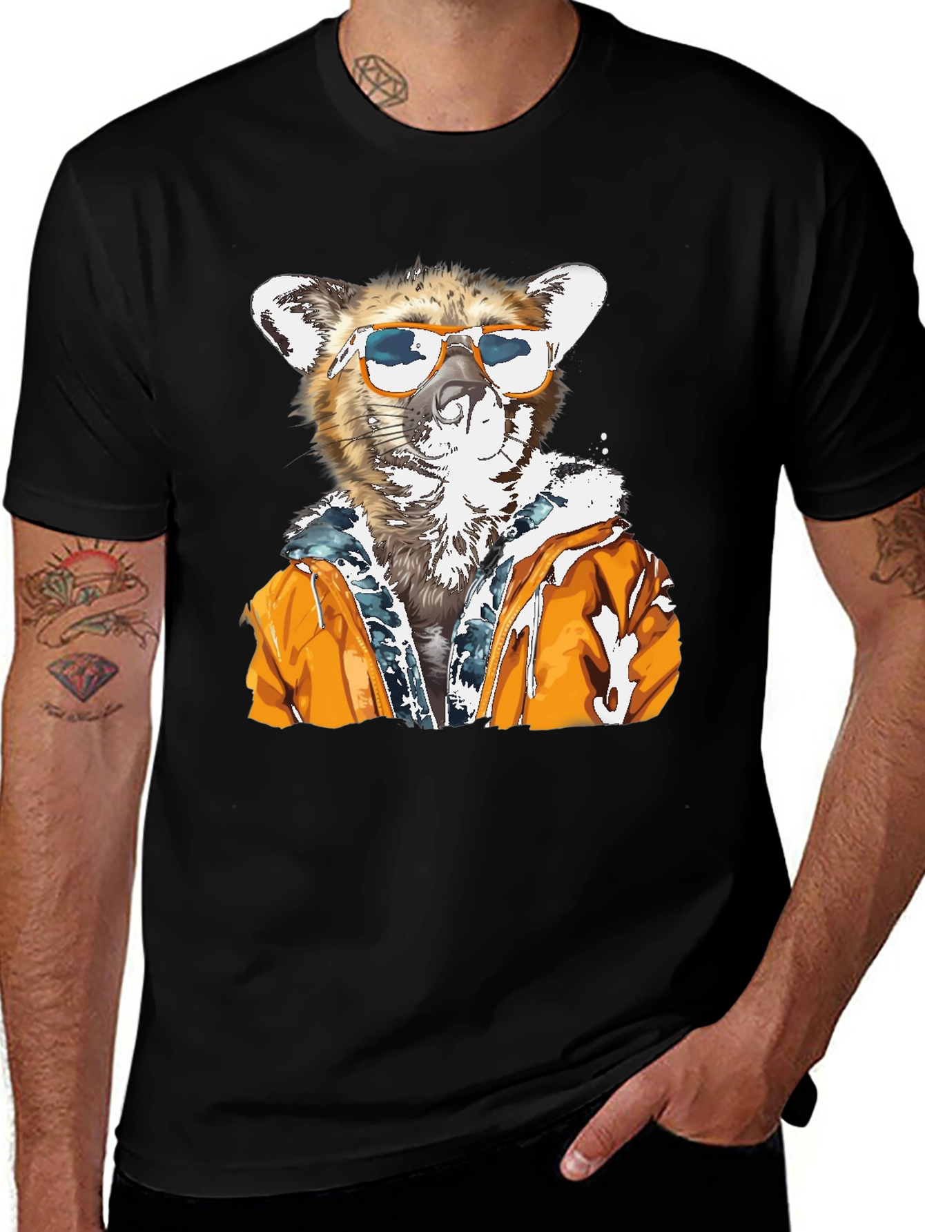 Cool Cat Graphic T-Shirt - Black