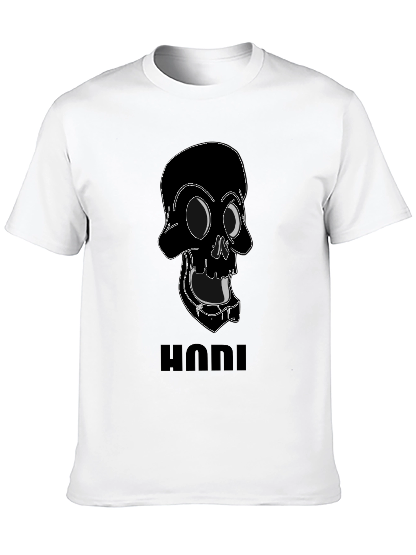 Edgy Skull Graphic Tee - Black Cotton