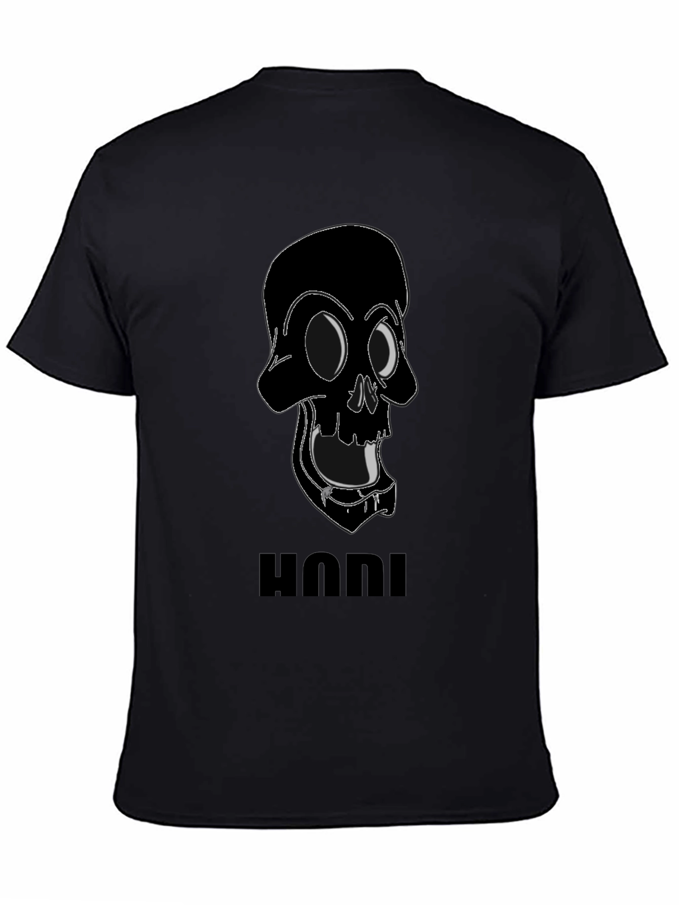 Edgy Skull Graphic Tee - Black Cotton