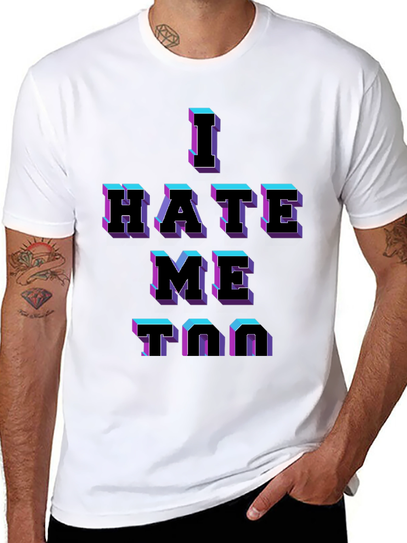 I Hate Me Too Graphic T-Shirt - Black Tee