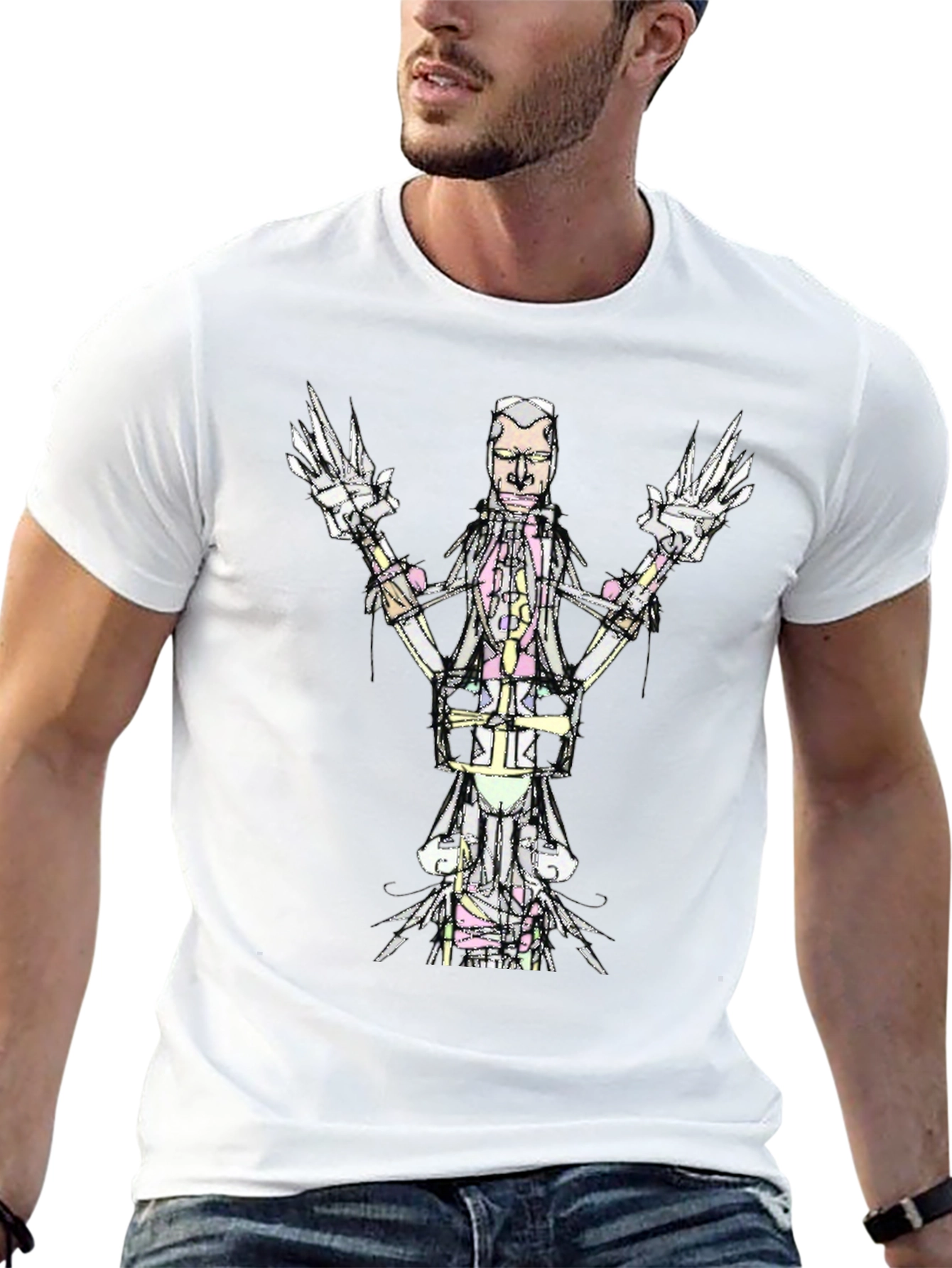 Abstract Graphic Print Tee - Modern Art T-Shirt