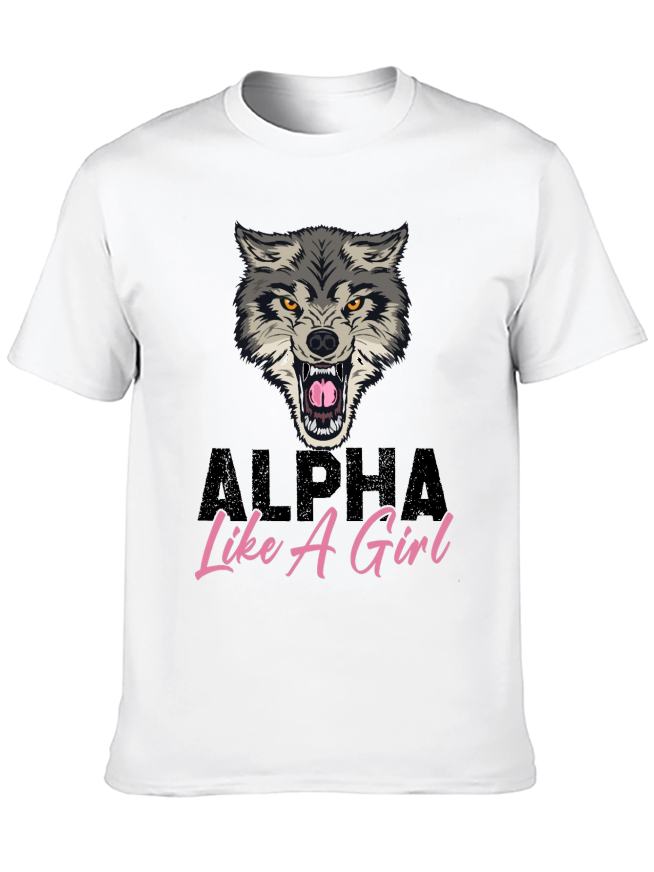 Alpha Like a Girl Wolf Graphic Tee