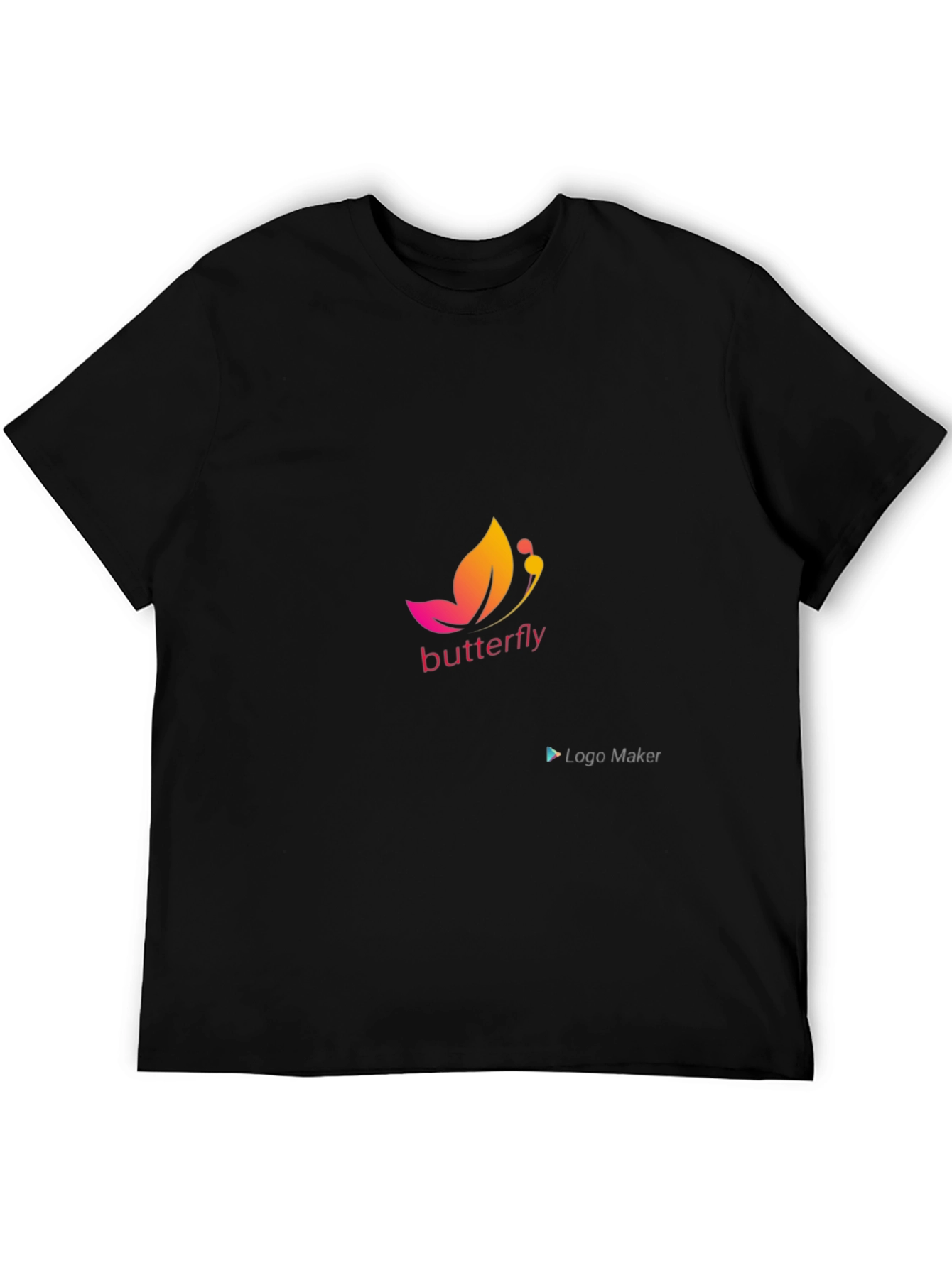 Butterfly Logo Black T-Shirt - Stylish & Comfortable