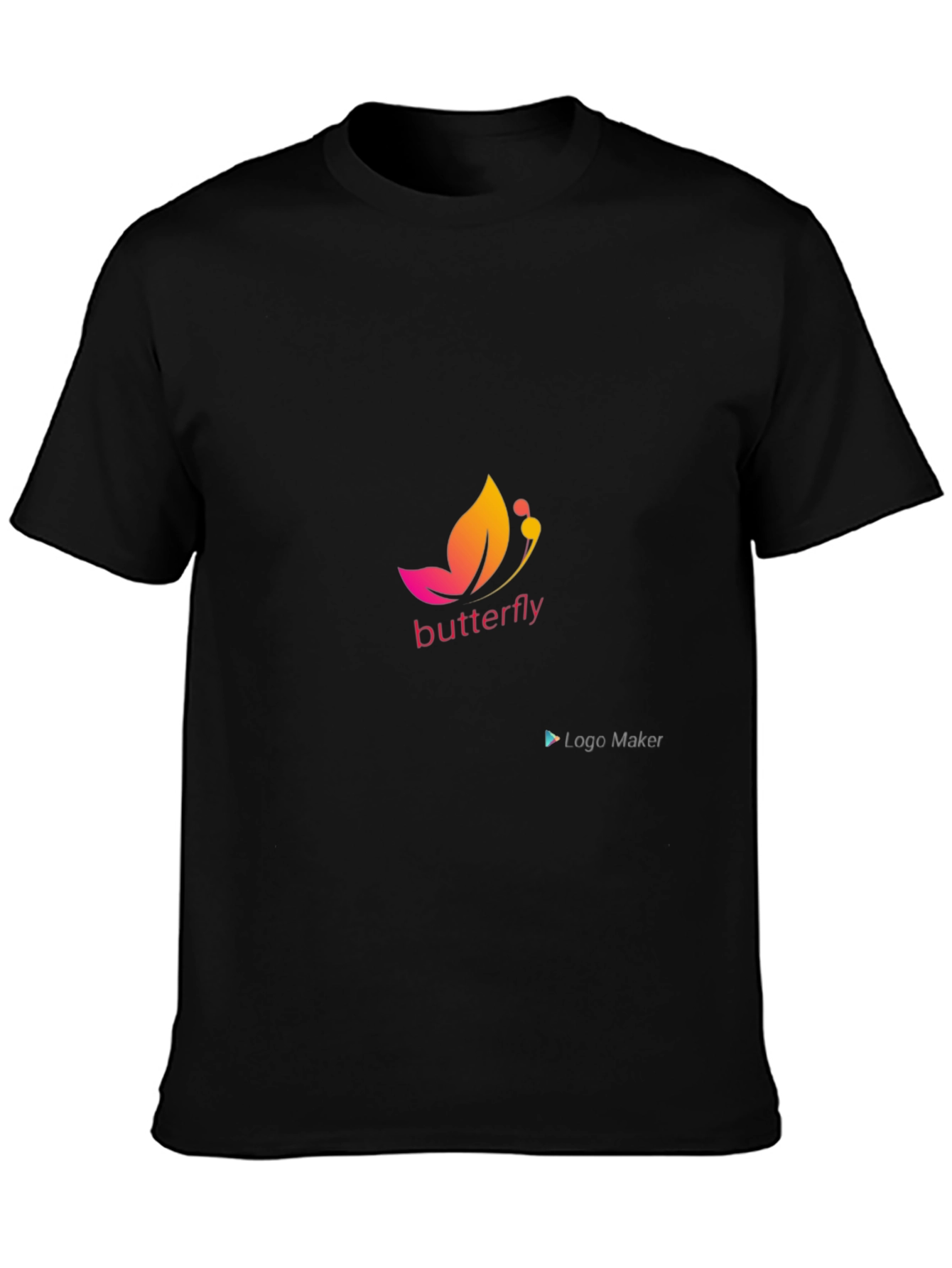 Butterfly Logo Black T-Shirt - Stylish & Comfortable