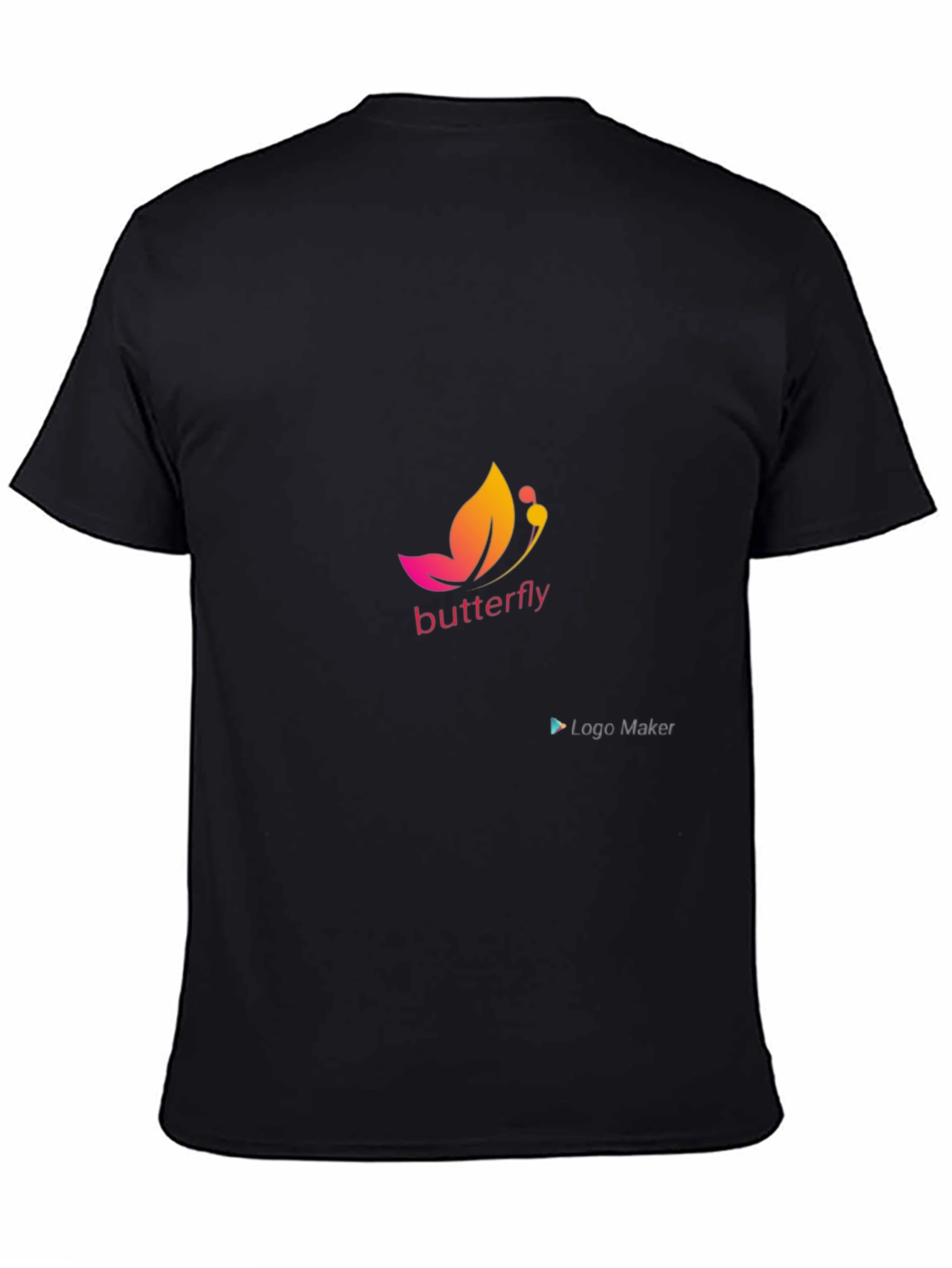 Butterfly Logo Black T-Shirt - Stylish & Comfortable