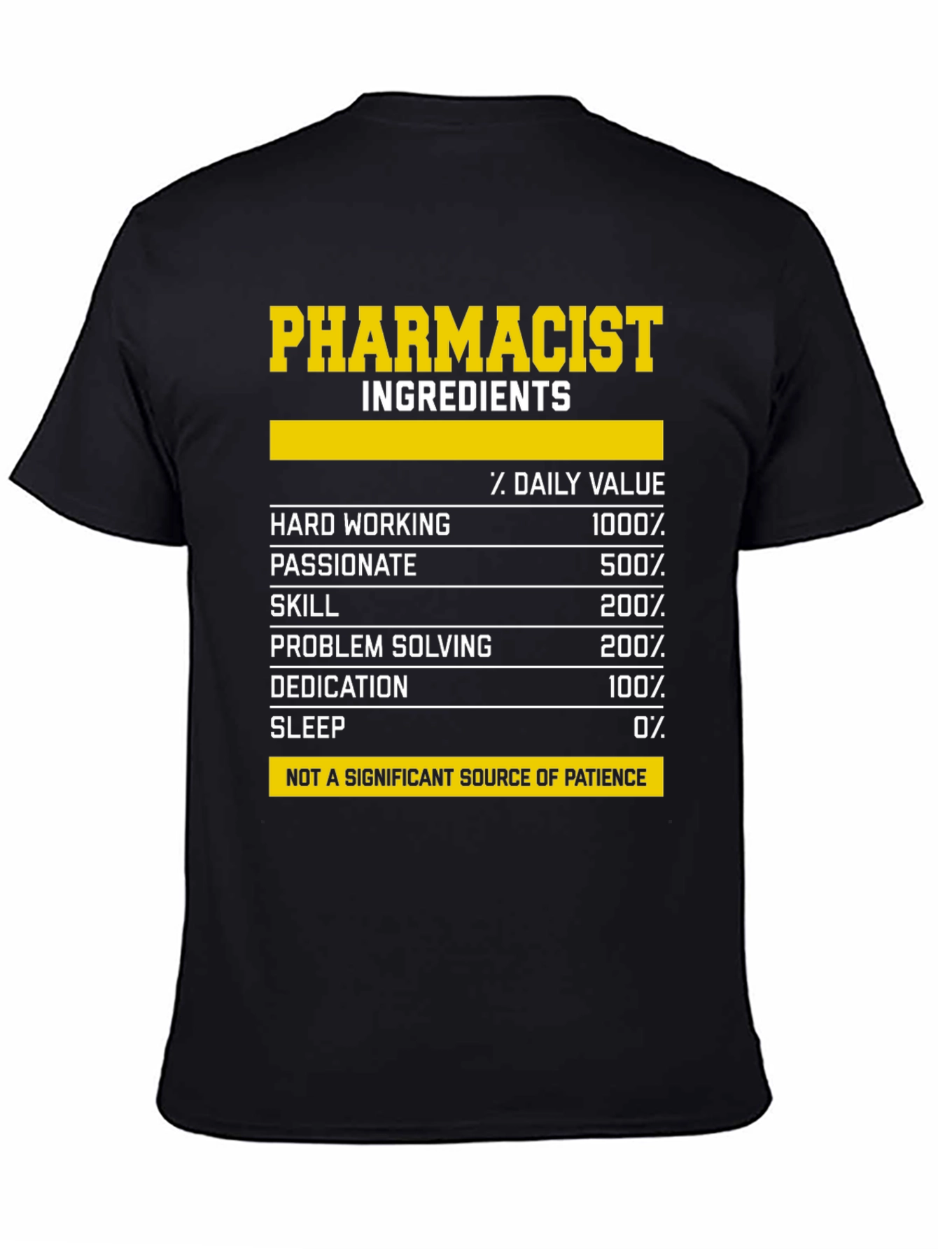 Pharmacist Ingredients T-Shirt: Funny Pharmacy Gift