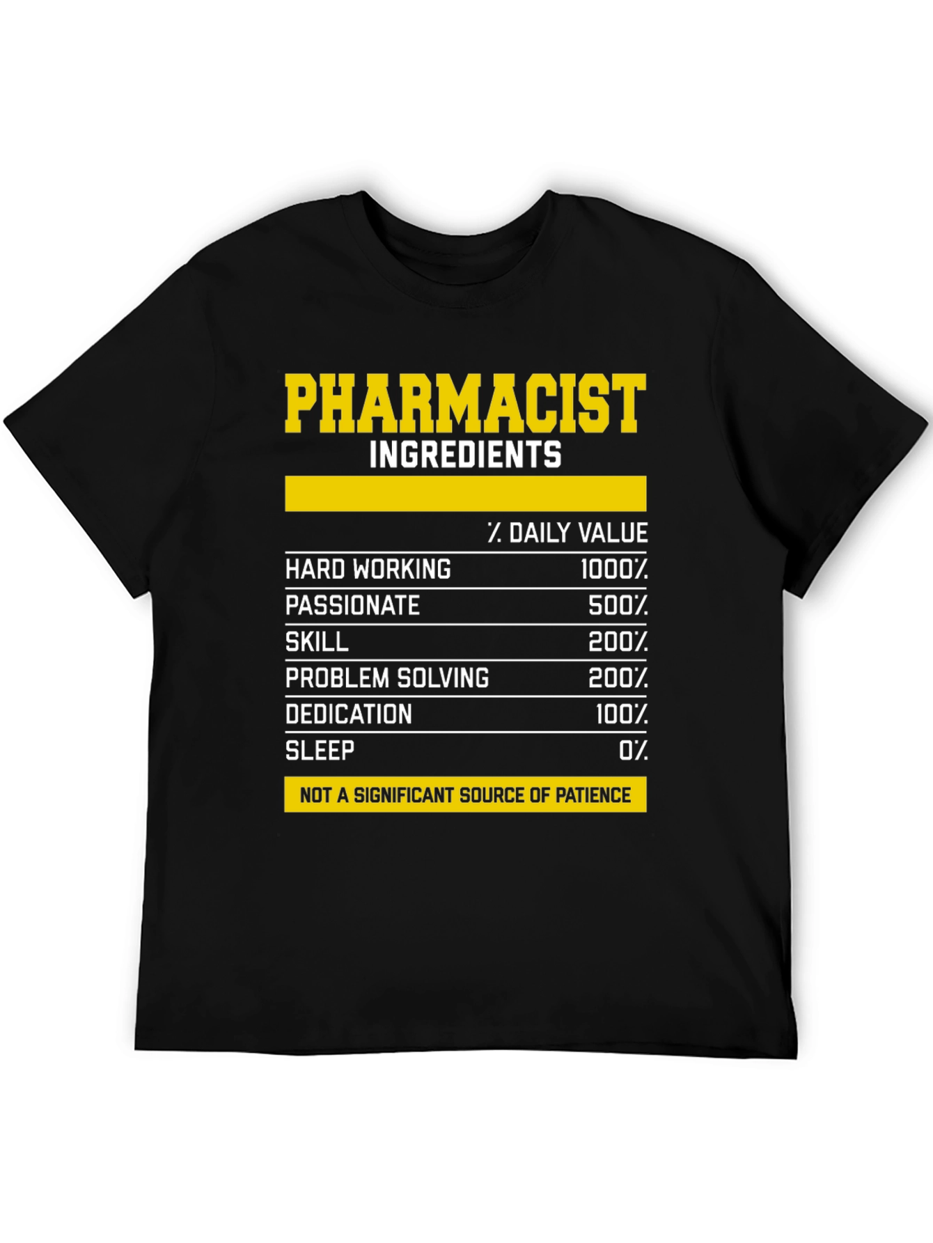Pharmacist Ingredients T-Shirt: Funny Pharmacy Gift