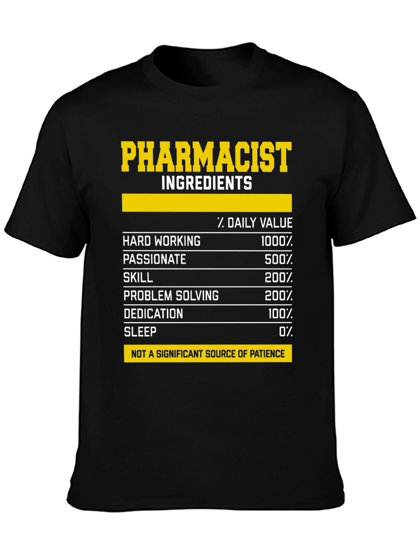 Pharmacist Ingredients T-Shirt: Funny Pharmacy Gift