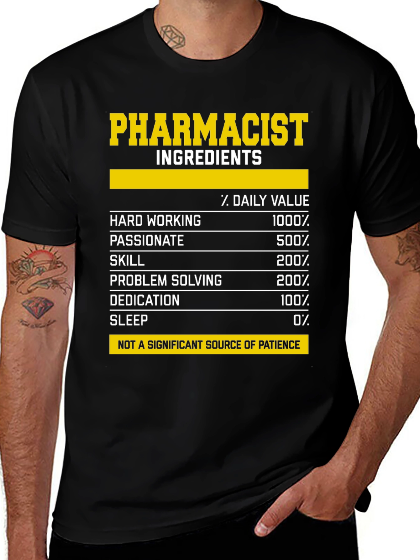 Pharmacist Ingredients T-Shirt: Funny Pharmacy Gift