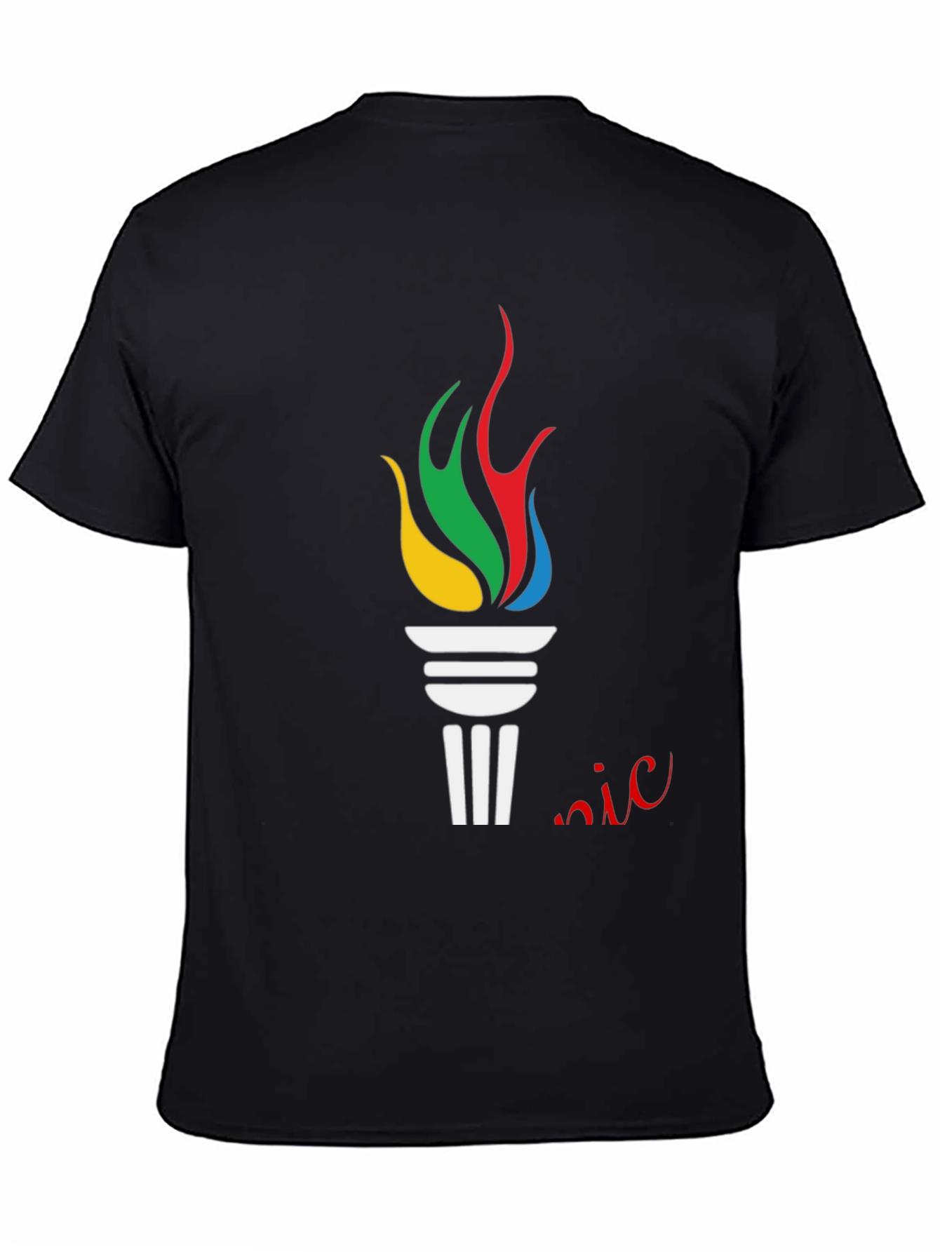 Olympic Torch Graphic Black T-Shirt