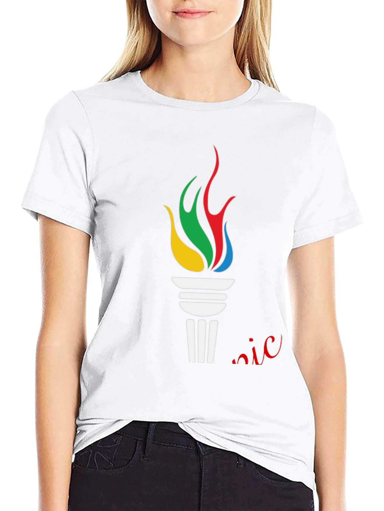Olympic Torch Graphic Black T-Shirt