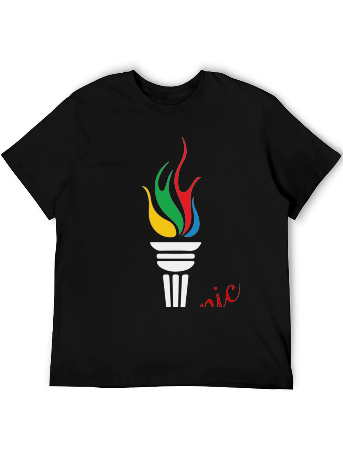 Olympic Torch Graphic Black T-Shirt
