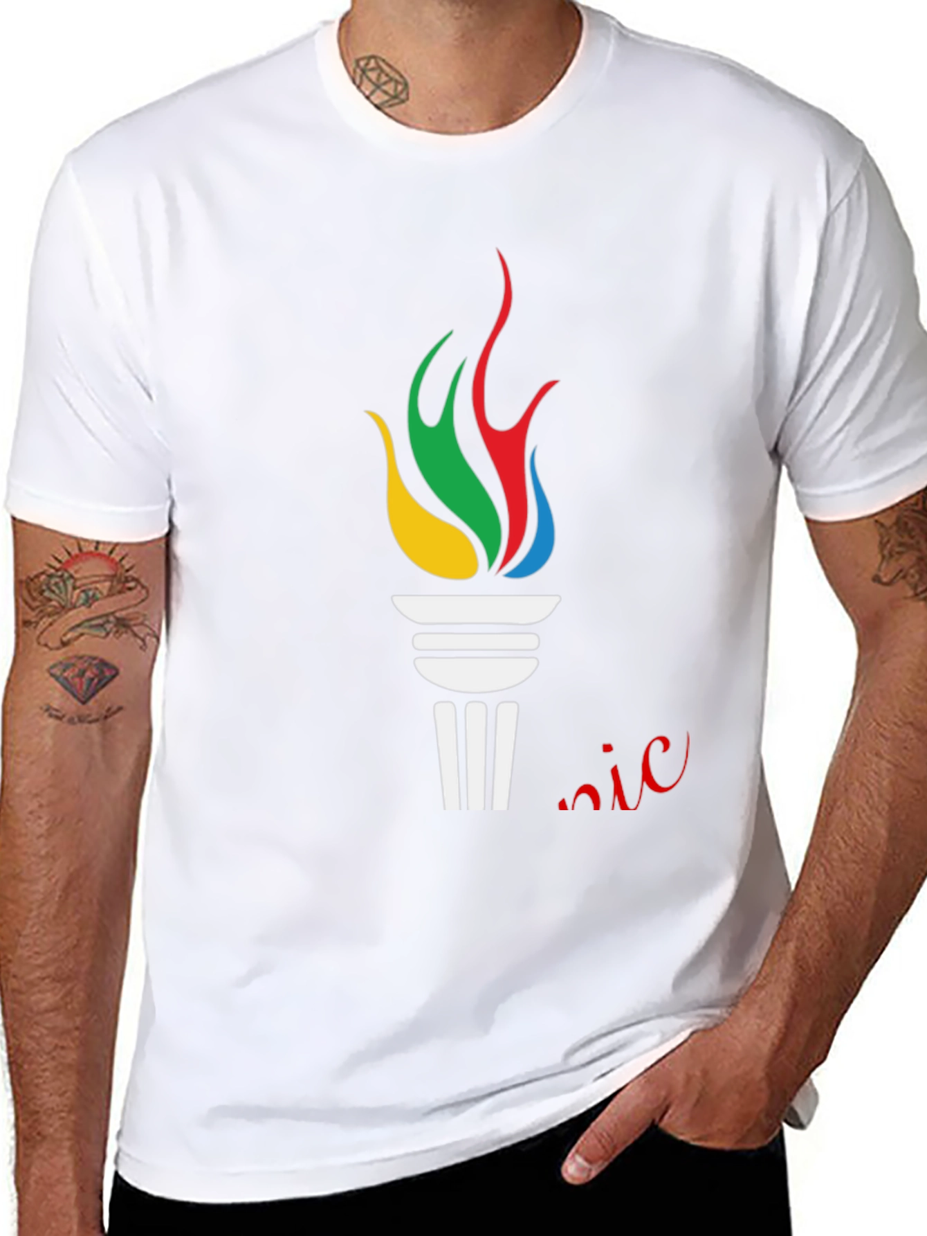 Olympic Torch Graphic Black T-Shirt