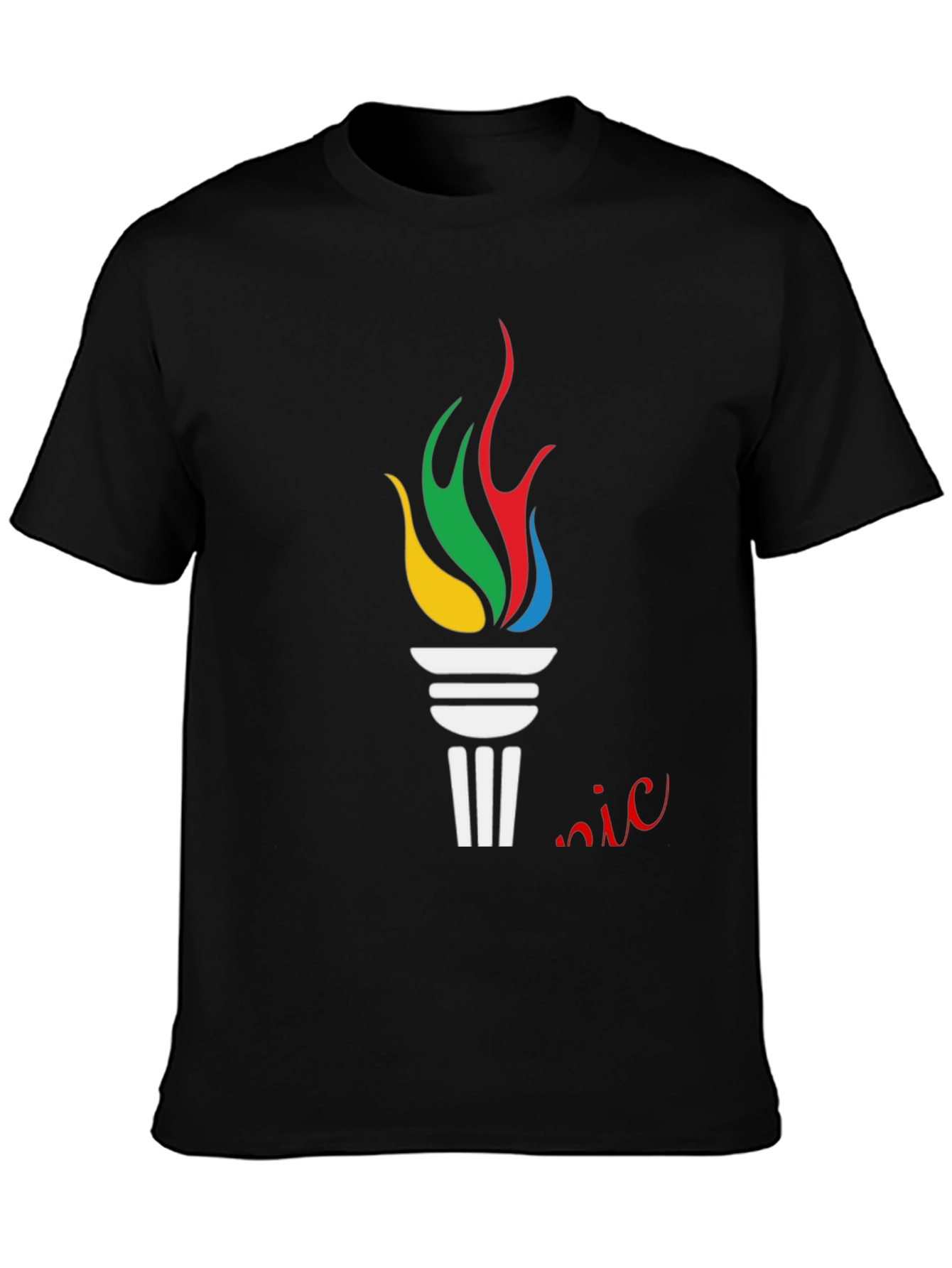Olympic Torch Graphic Black T-Shirt