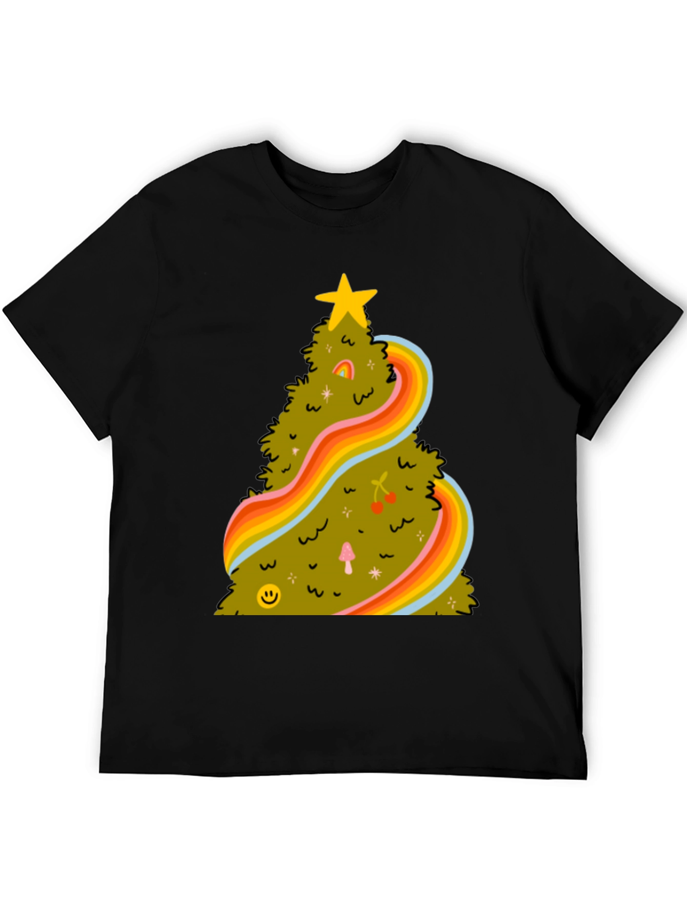 Retro Christmas Tree Tee - Groovy Holiday Shirt
