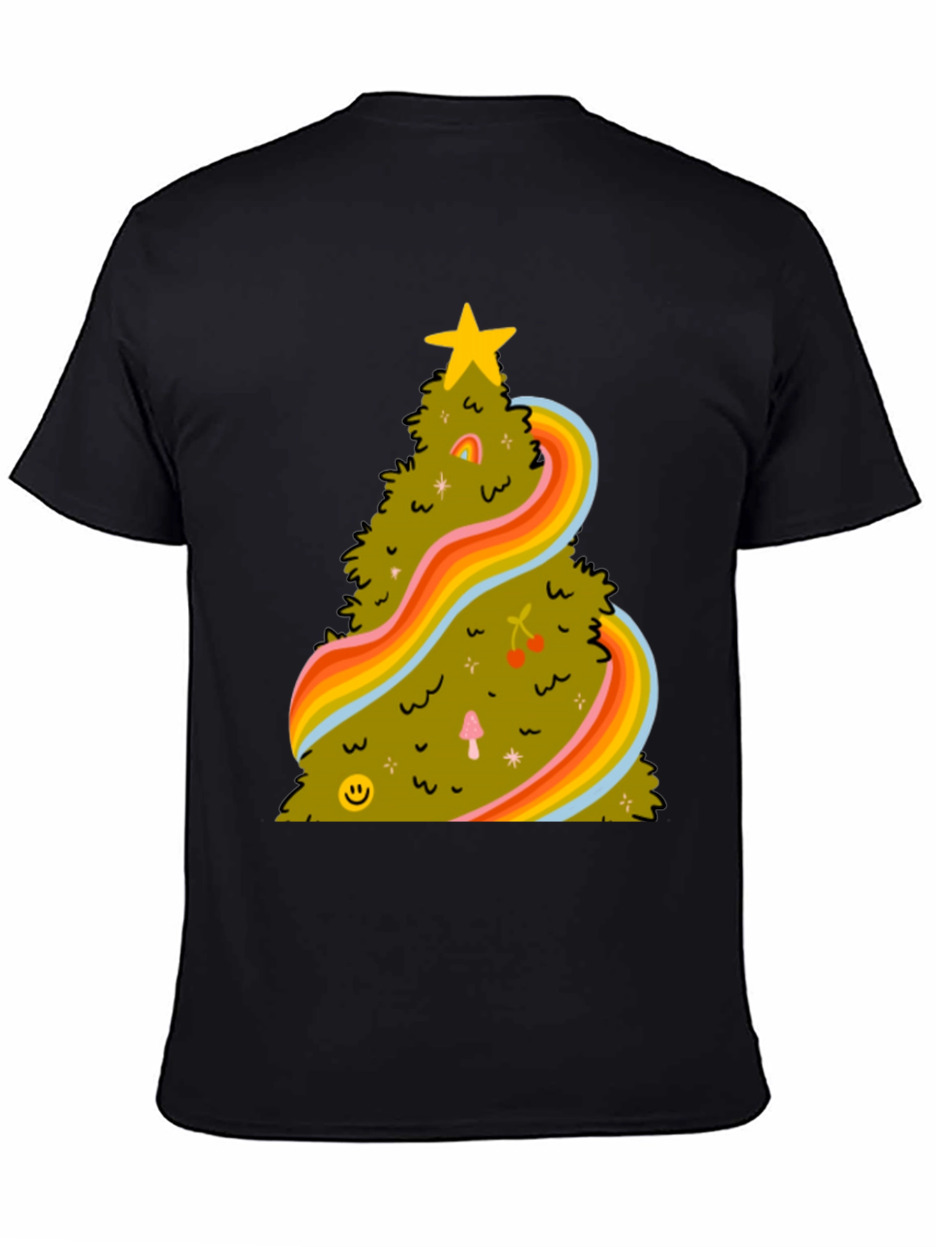 Retro Christmas Tree Tee - Groovy Holiday Shirt