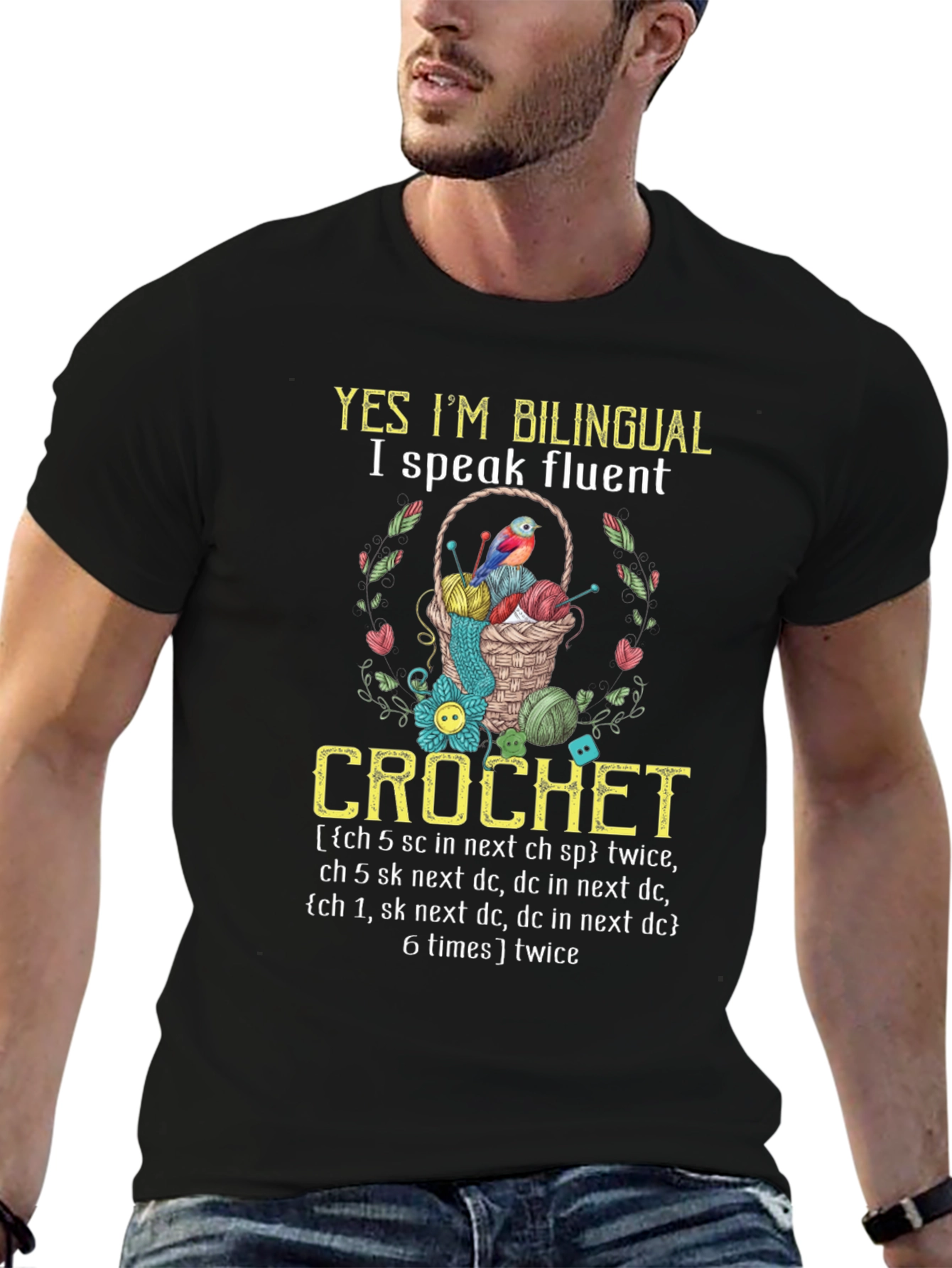 Bilingual Crochet T-Shirt - Funny Crafting Tee
