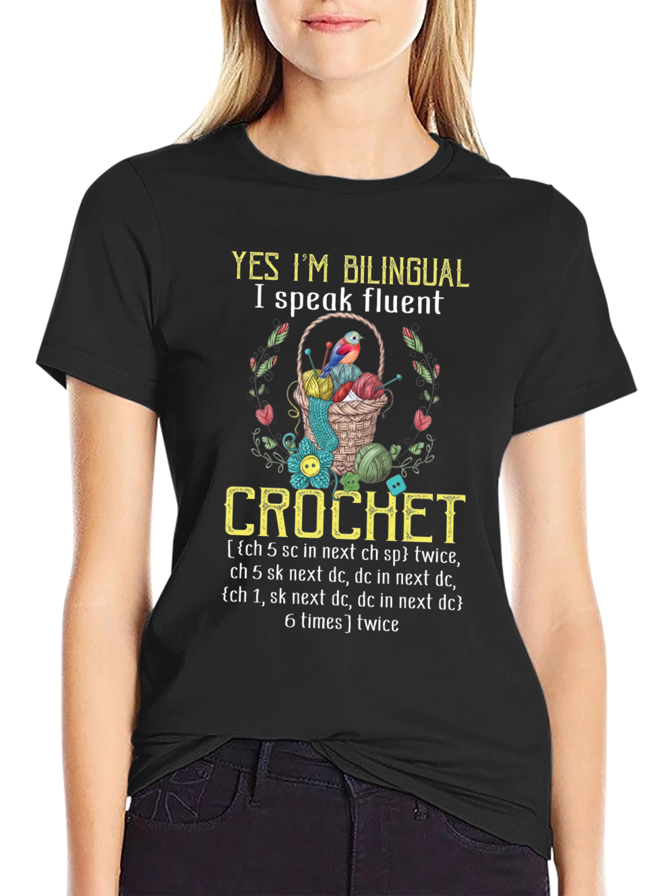 Bilingual Crochet T-Shirt - Funny Crafting Tee