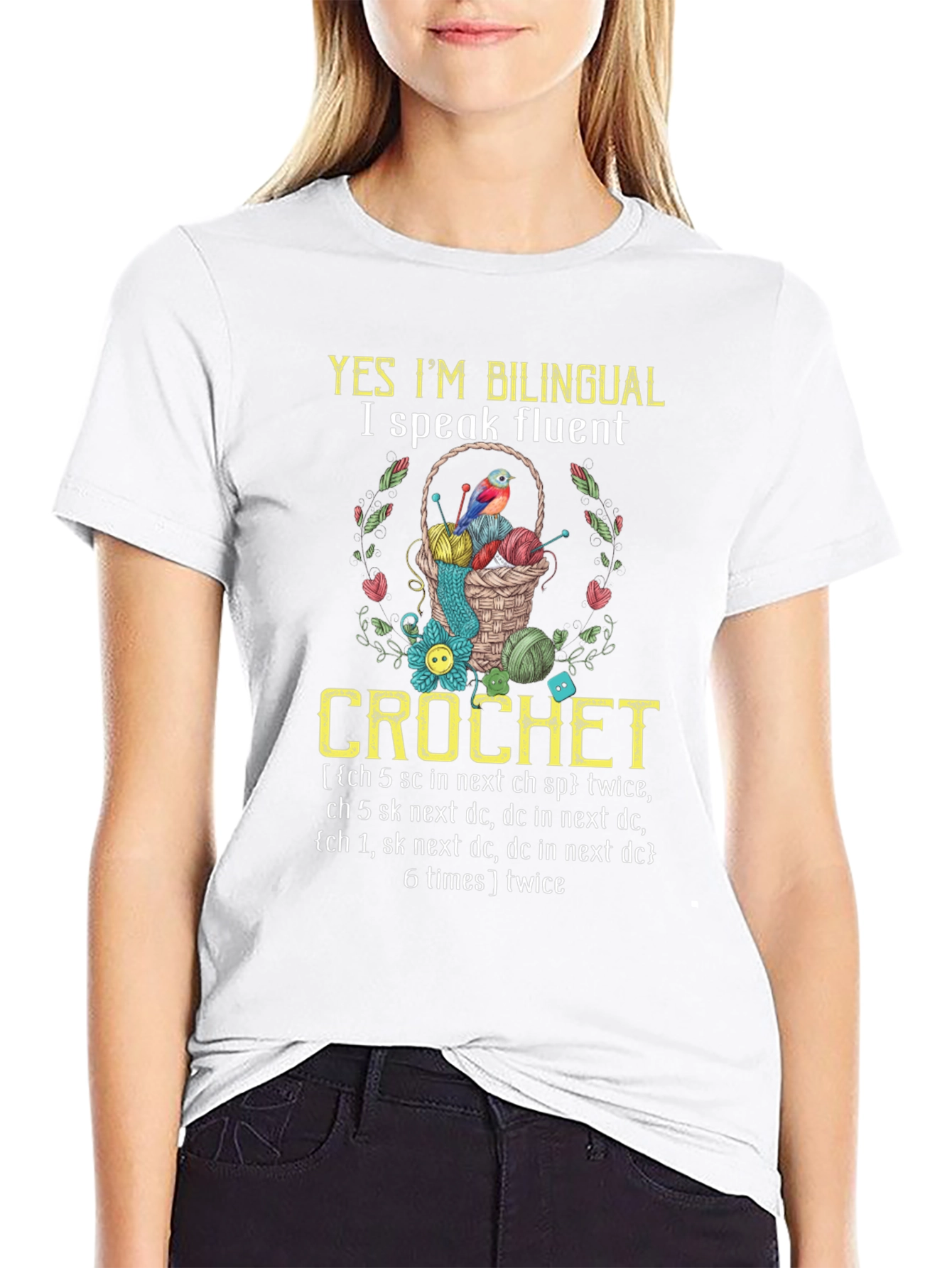 Bilingual Crochet T-Shirt - Funny Crafting Tee