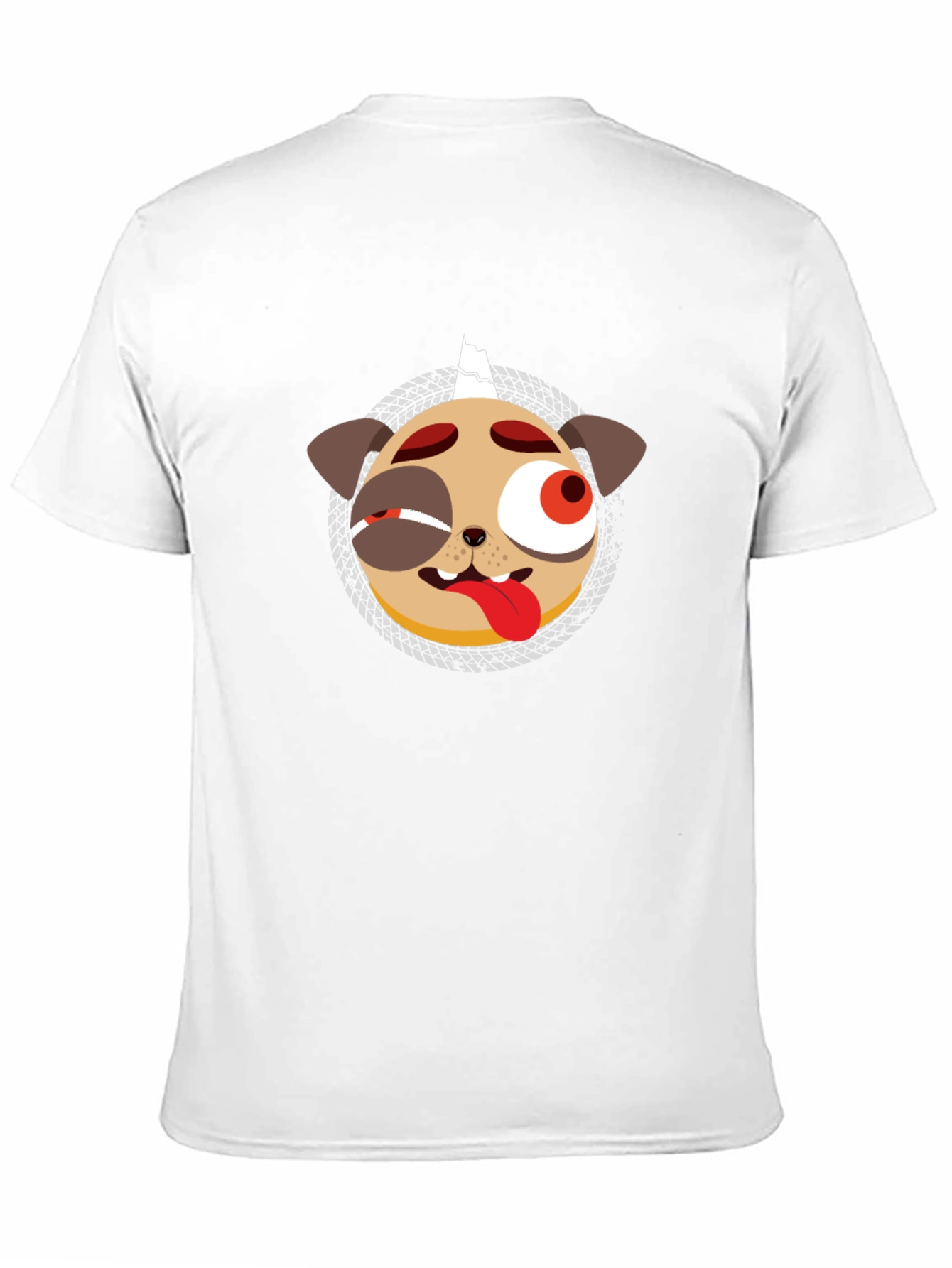 Mens Black Graphic T-Shirt - Punk Pug Design
