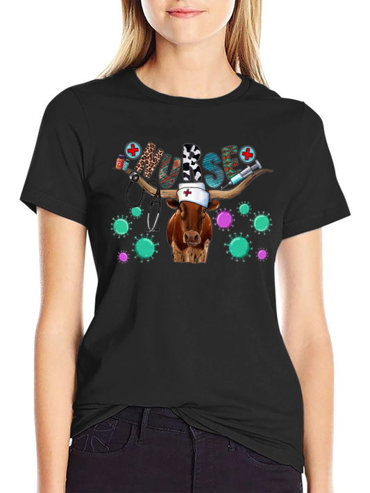 Nurse Cow T-Shirt Novelty Animal Graphic Tee