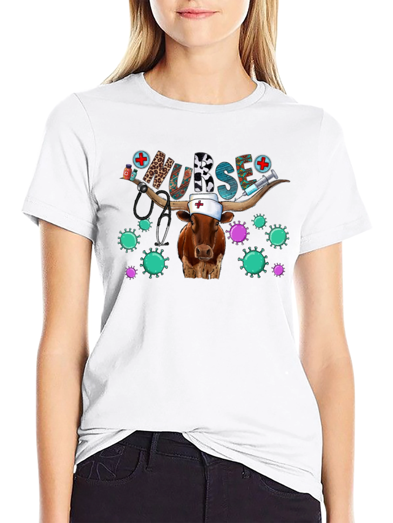 Nurse Cow T-Shirt Novelty Animal Graphic Tee