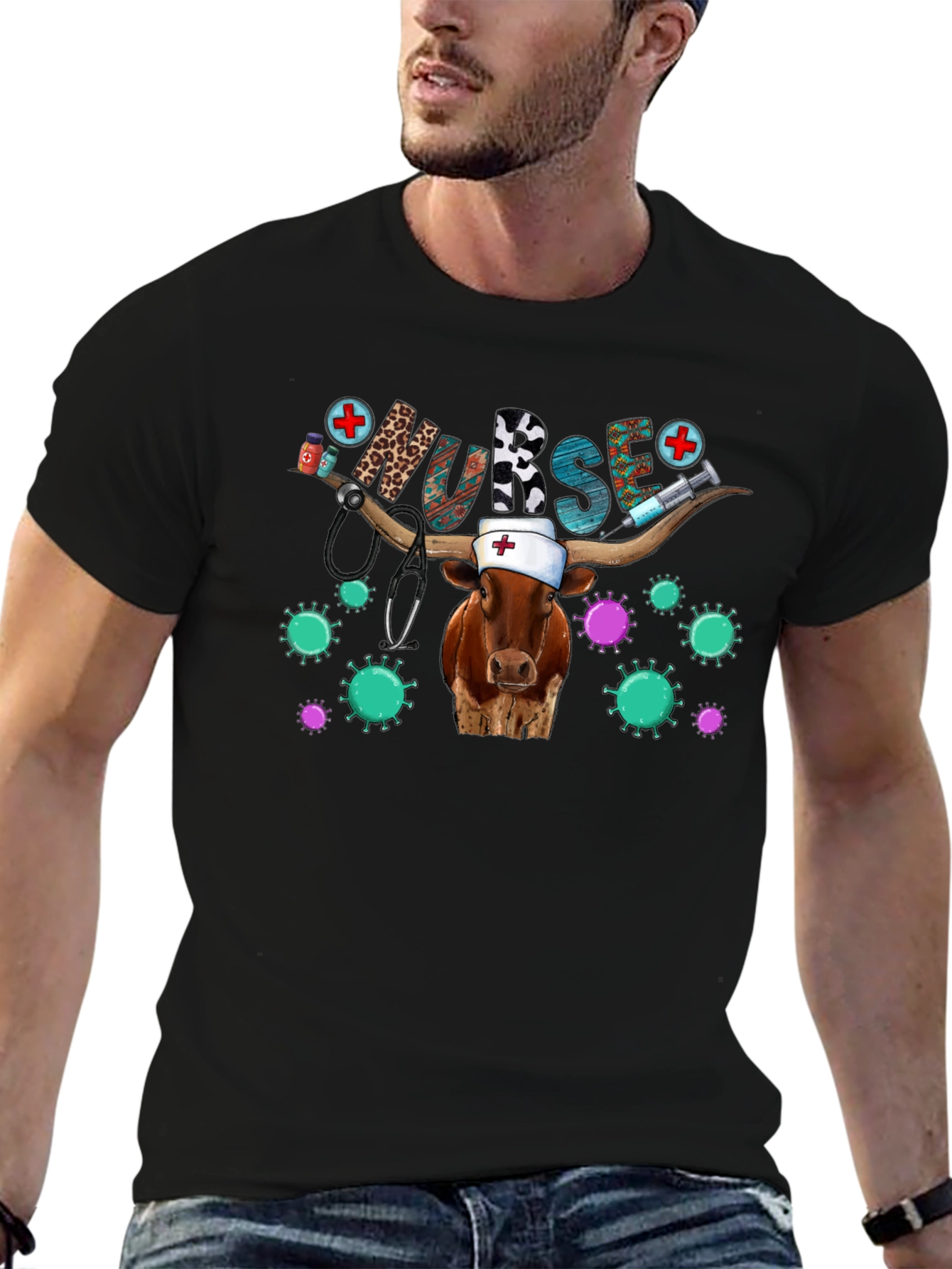 Nurse Cow T-Shirt Novelty Animal Graphic Tee