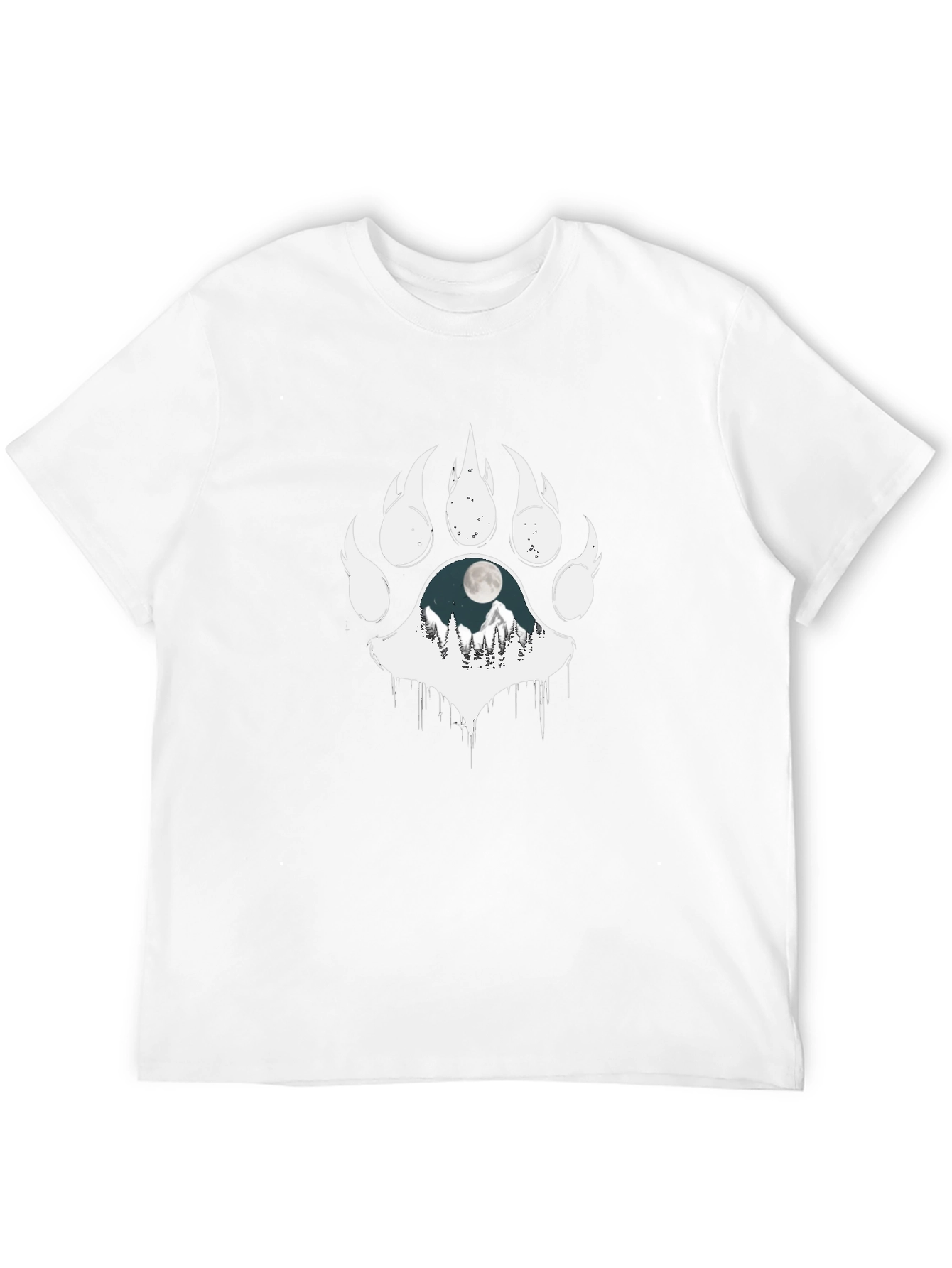 Black T-Shirt with Bear Paw Print
