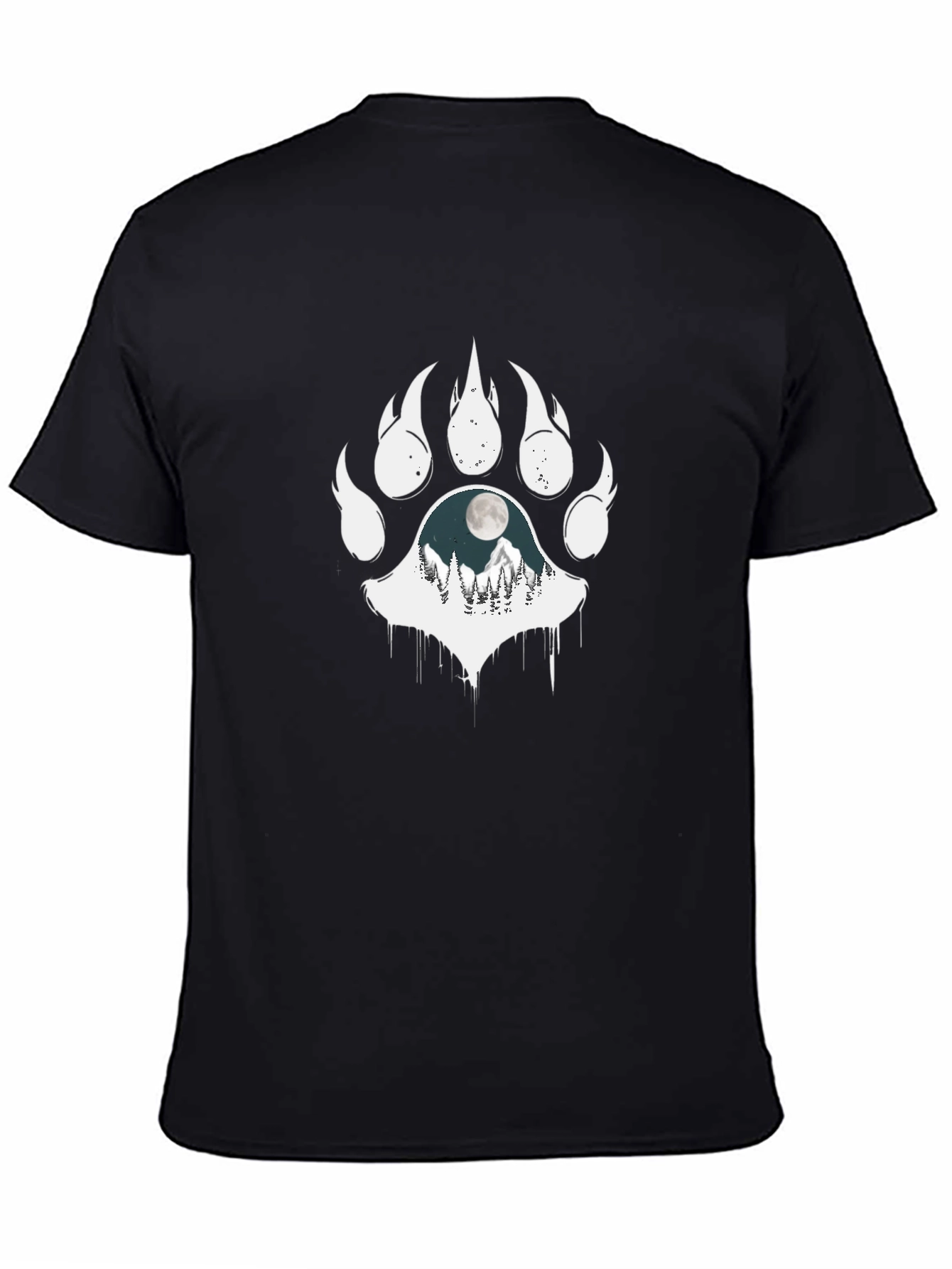 Black T-Shirt with Bear Paw Print