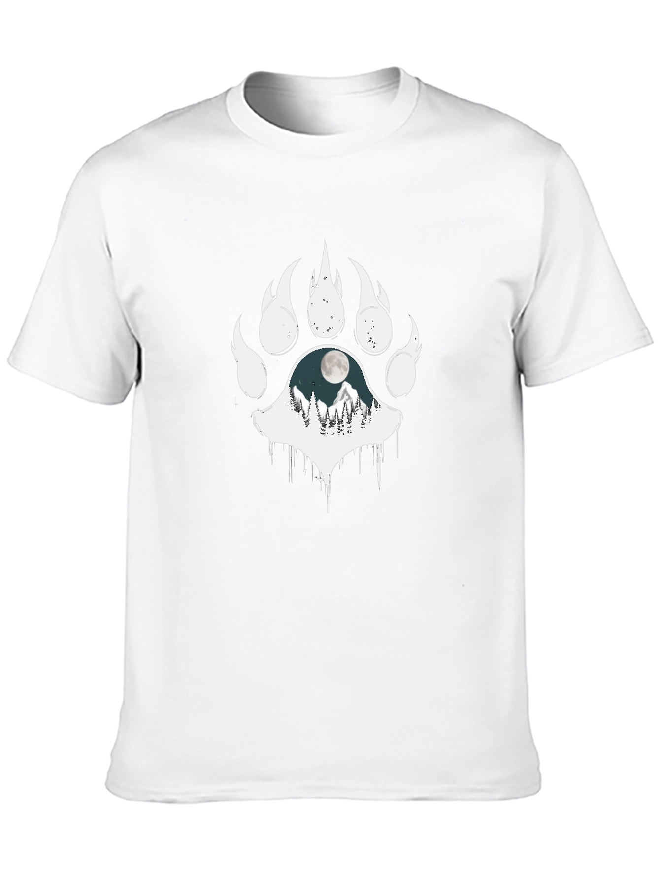 Black T-Shirt with Bear Paw Print