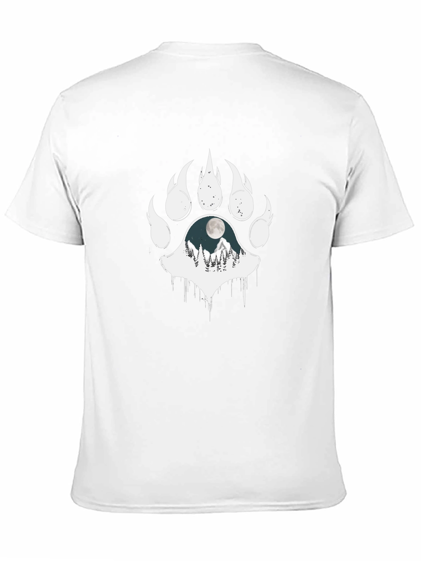 Black T-Shirt with Bear Paw Print