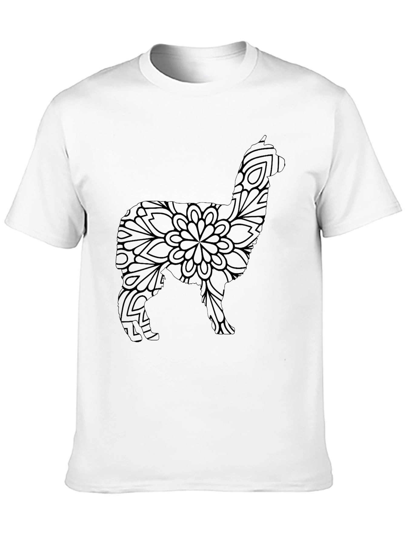 Alpaca Mandala Graphic Tee - Stylish Black T-Shirt
